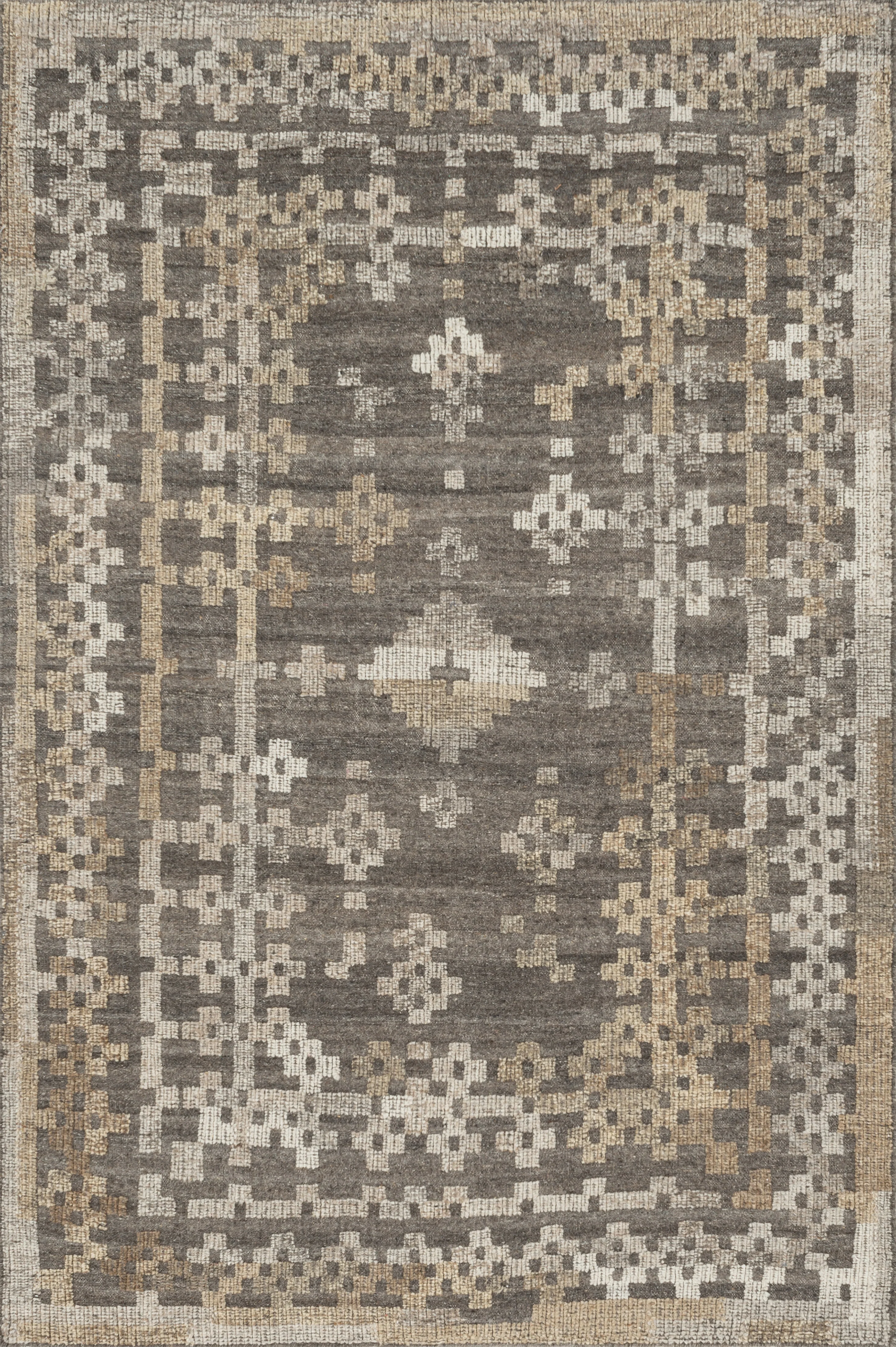 Loloi Rugs Akina Collection Rug in Charcoal, Taupe - 5' x 7'6