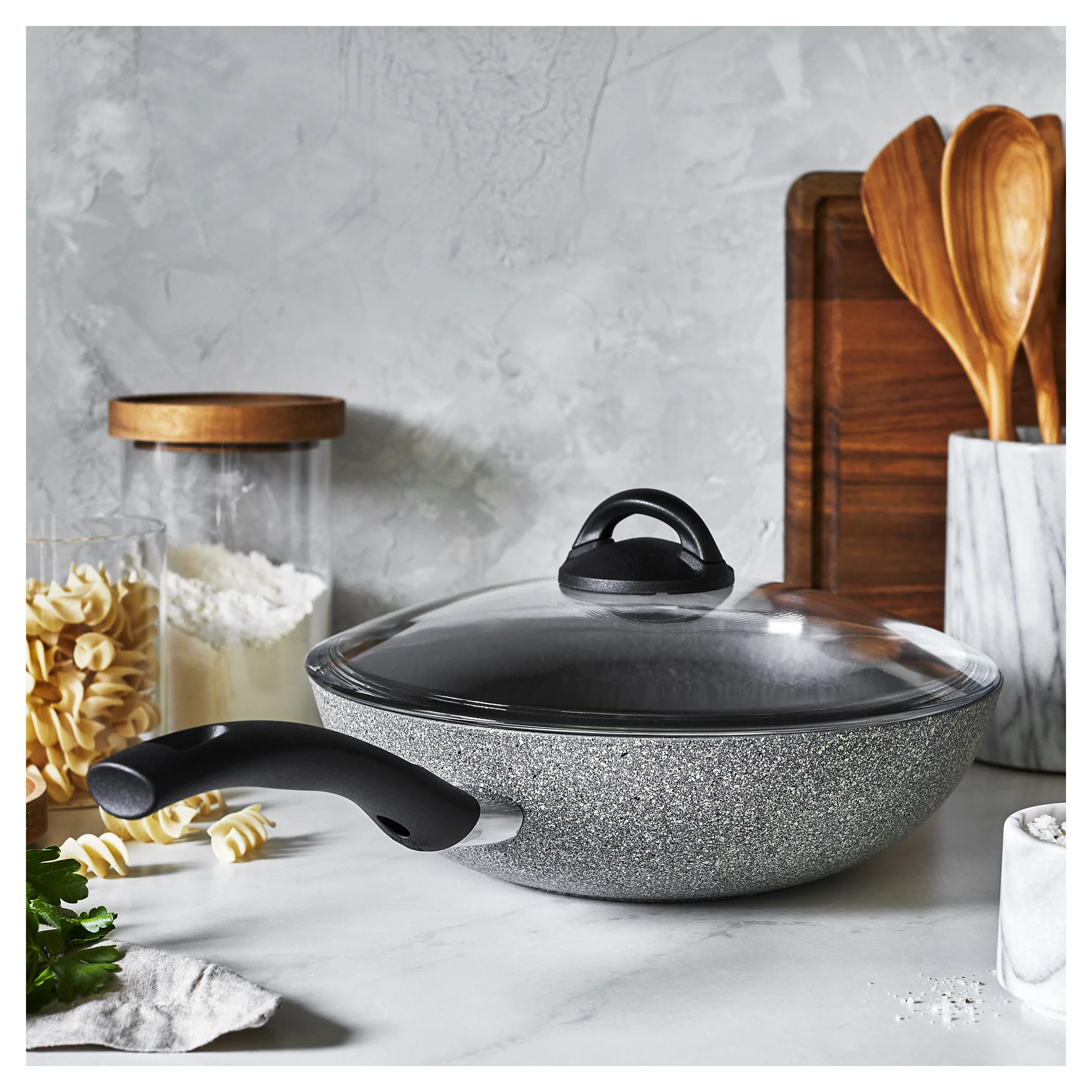 Ballarini 3.8 Qt. Aluminum Nonstick Sauté Pan and Lid w/ Helper Handle, Parma Series - Inhomebuy