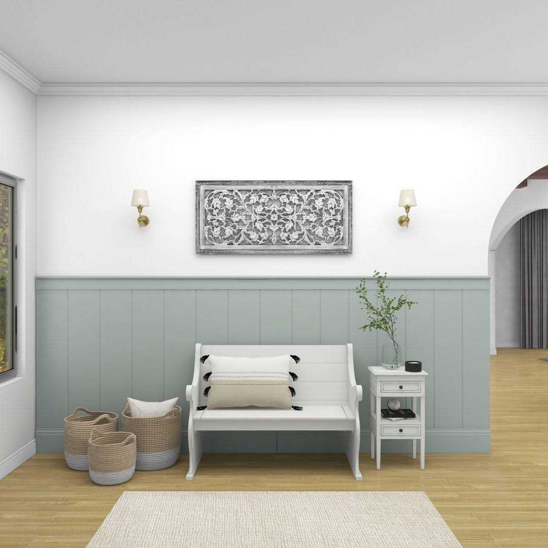 DecMode Farmhouse Iron and Wood Barn Doors - Inhomebuy