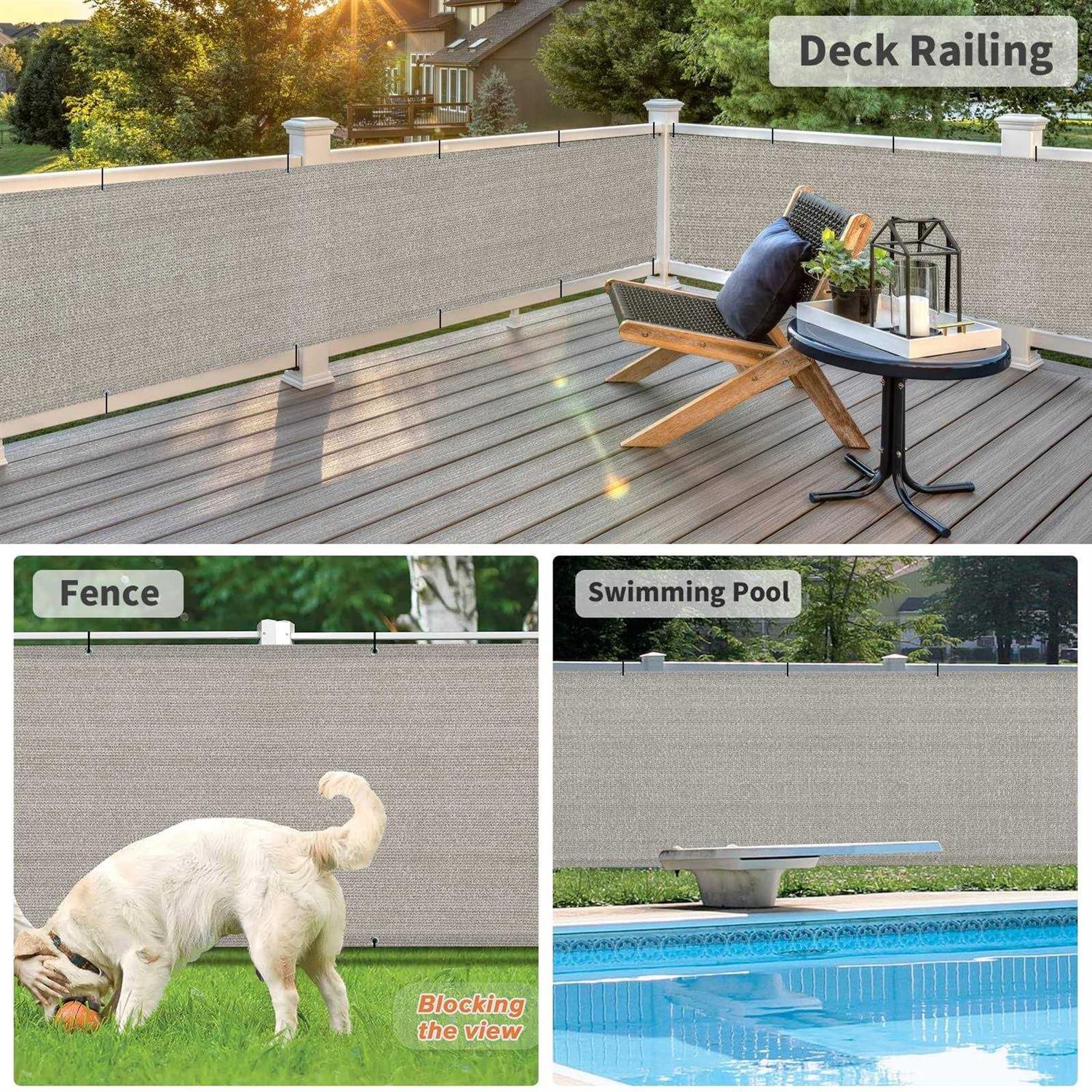 Love Story 3′ x 10′ Balcony Privacy Screen Fence Cover Mesh for Deck Patio Porch Railing - Inhomebuy