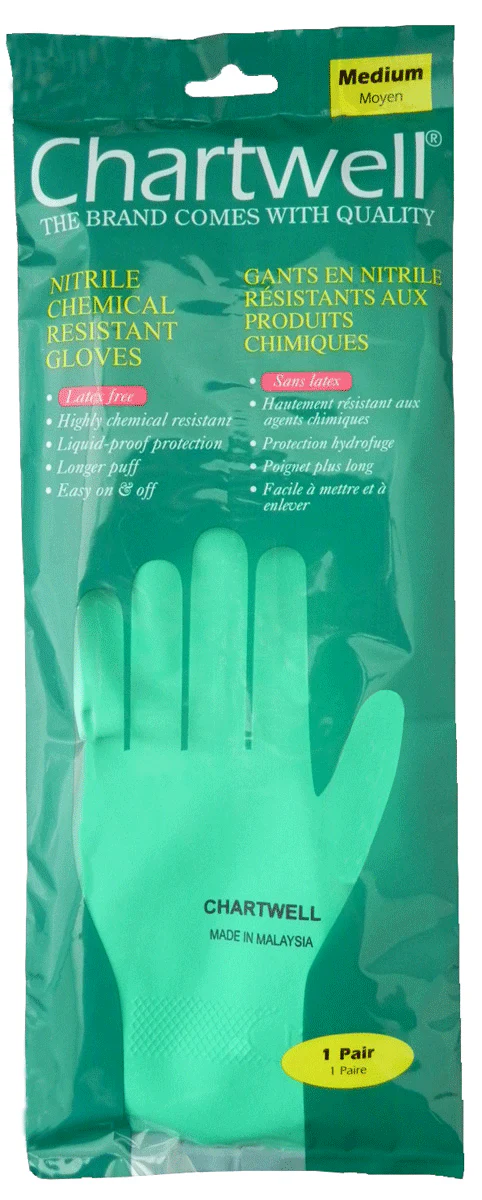 Chartwell Nitrile Chemical Resistant Gloves | 35594 | Large Size - Inhomebuy