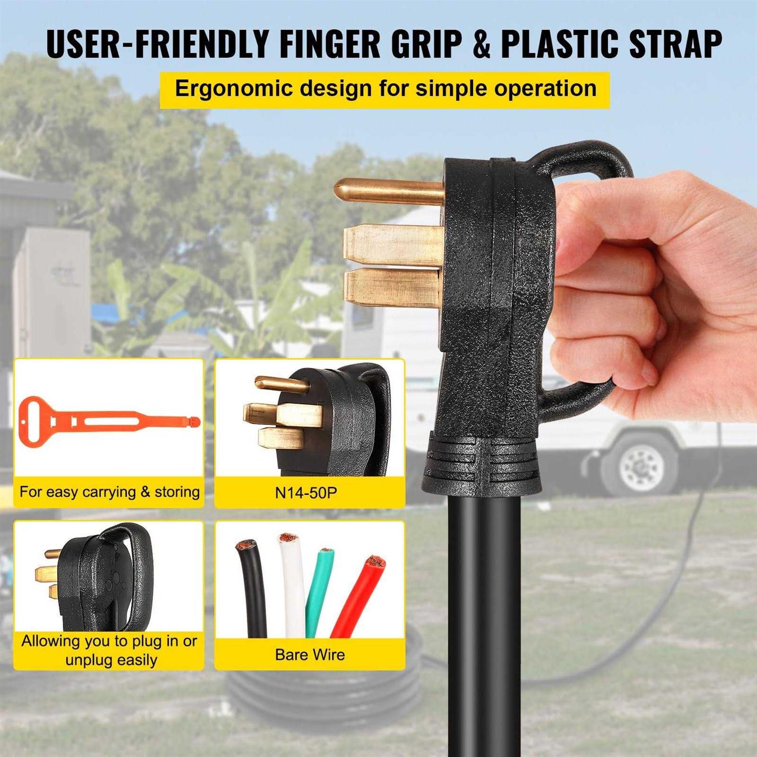 VEVOR Generator Extension Cord Generator Cord Listed Generator Power Cord - Inhomebuy