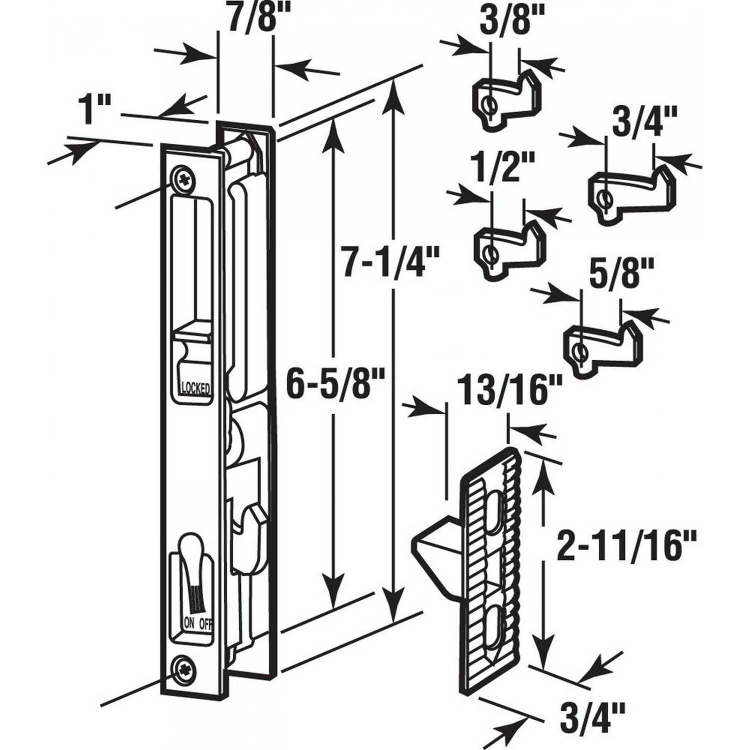 Prime-Line Sliding Diecast Door Cylinder Lock Wafer Type - Inhomebuy