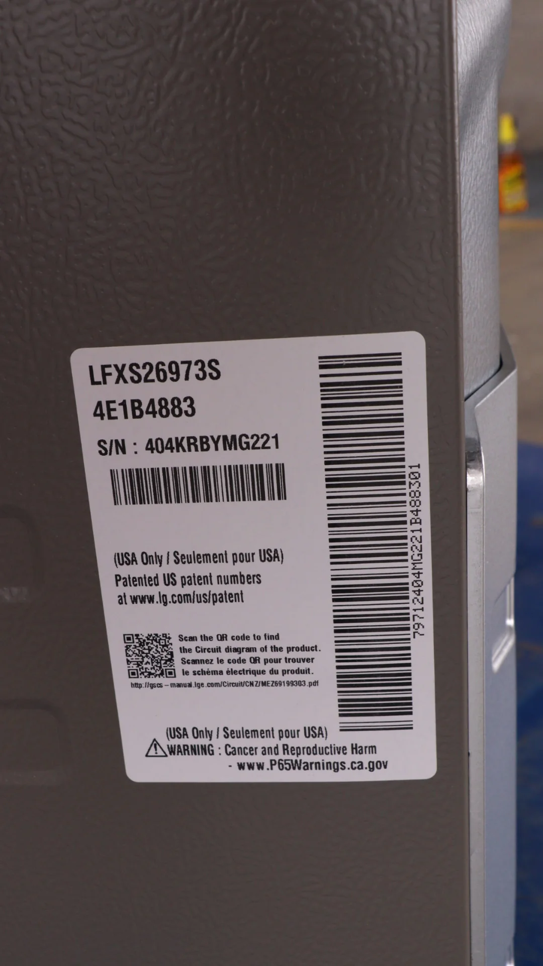 LG 36 IN. 26 CU. FT. STAINLESS-STEEL FRENCH DOOR REFRIGERATOR WITH SMUDGE-RESISTANT FINISH - LFXS269 - Inhomebuy