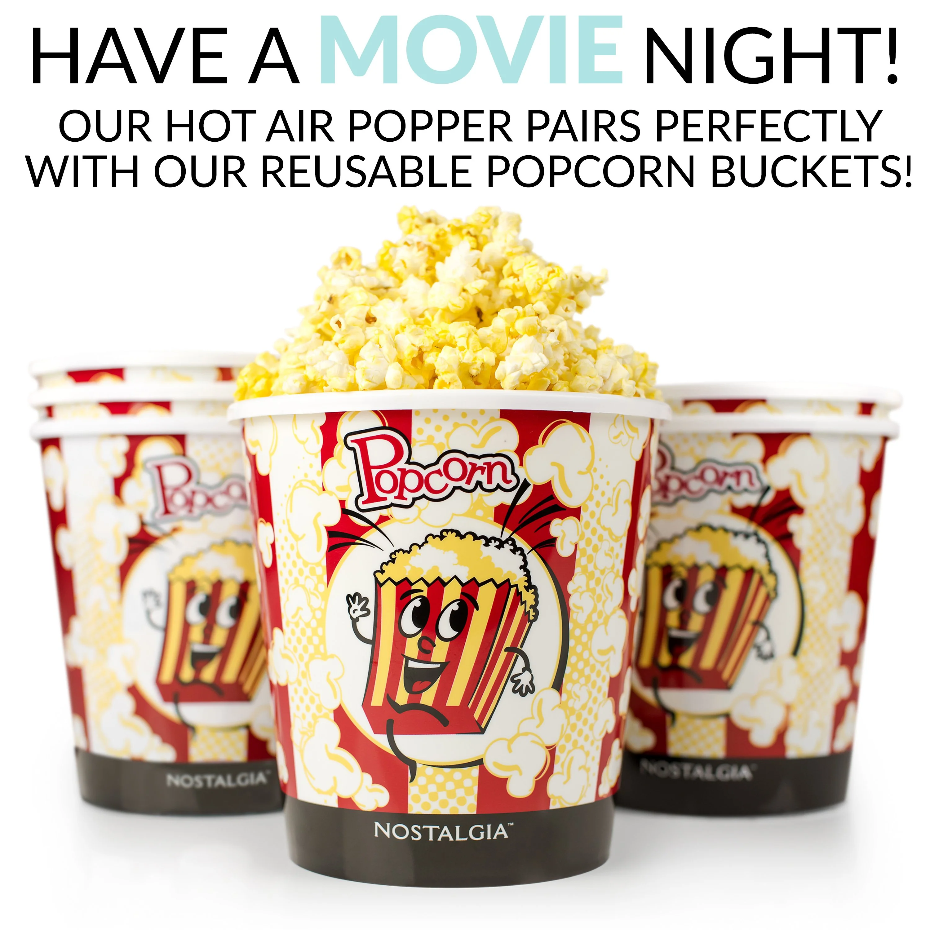 Classic Retro 12-Cup Hot Air Popcorn Maker, Aqua - Inhomebuy