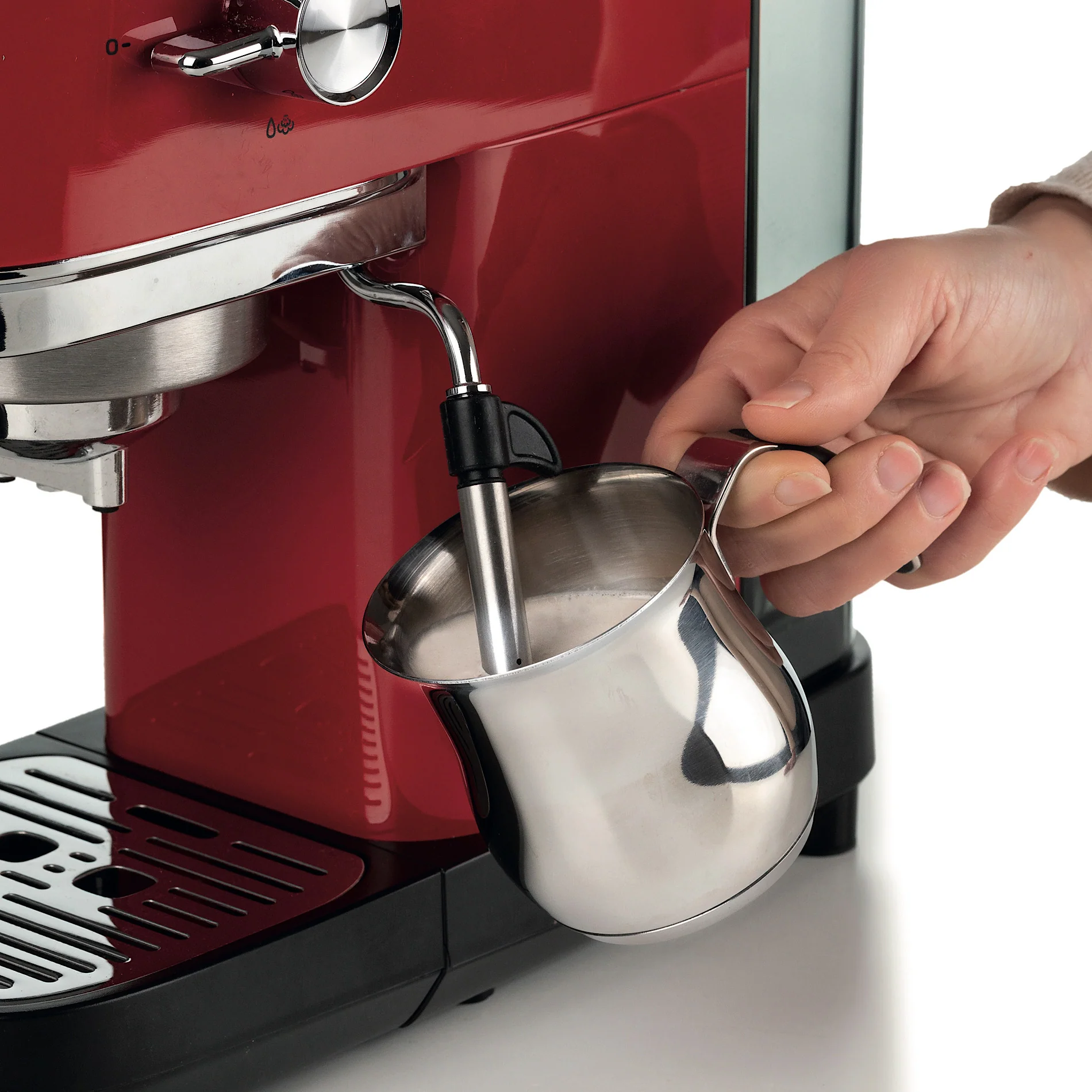 Metal Coffee Machine Red with pressure - Inhomebuy