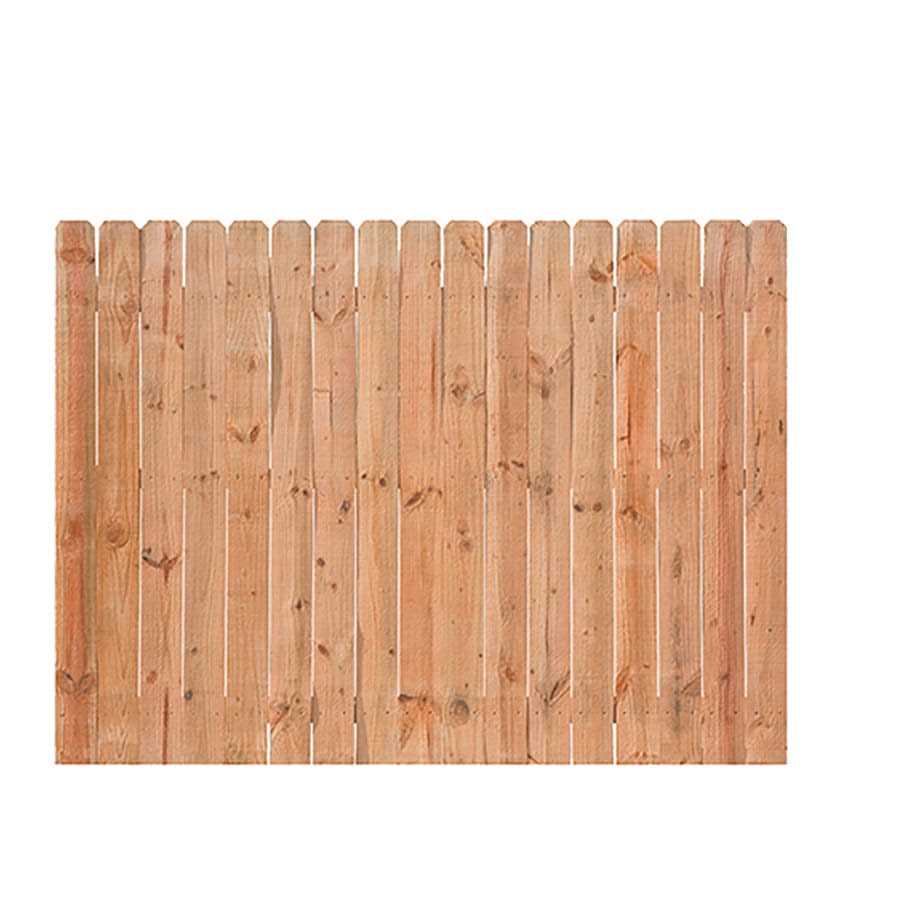 Severe Weather 6-ft x 8-ft Pressure Treated Pine Dog Ear Privacy Stockade Fence Panel in Brown - Inhomebuy