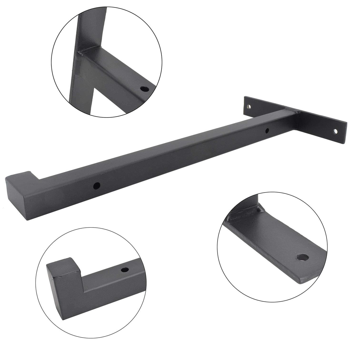 Ovov 2 Pcs Steel Heavy Duty Shelf Brackets Wall Mounted Industrial Metal Shelf Supports Matte - Inhomebuy