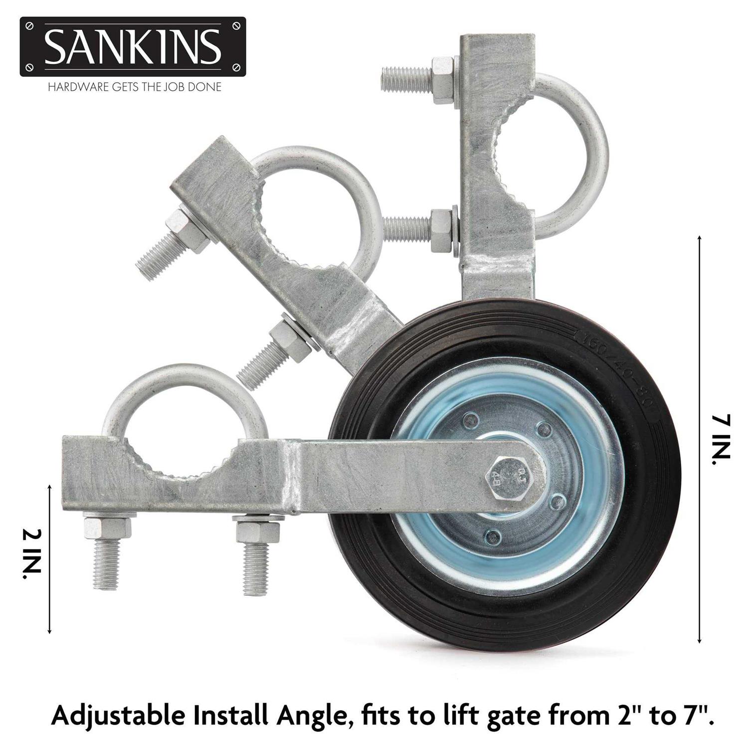 SANKINS Gate Helper Wheel for Supporting Metal Swing Gates with 1-5/8 Thru 2 Gate Frames - Inhomebuy