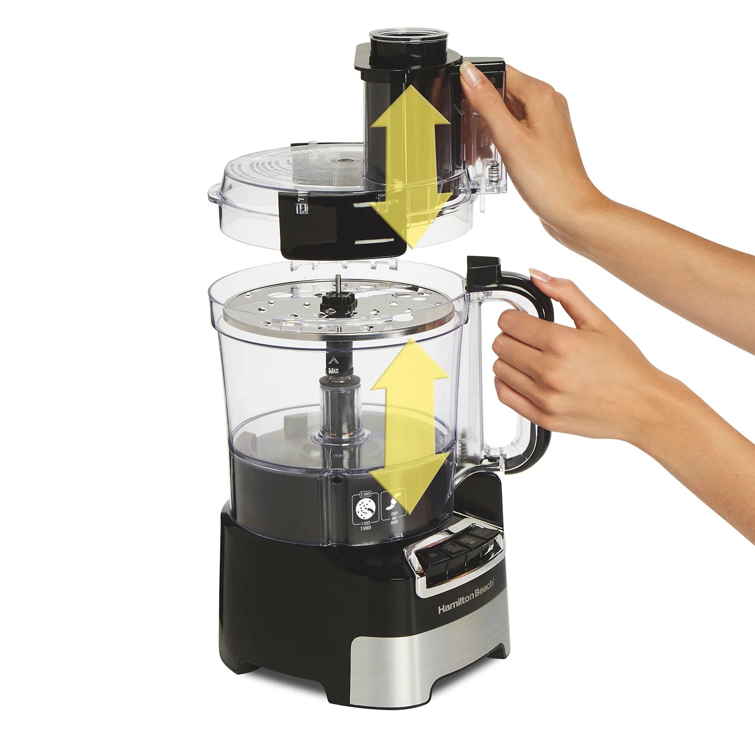 Hamilton Beach Food Processor: 10-cup, 450W, black | 70723C - Inhomebuy