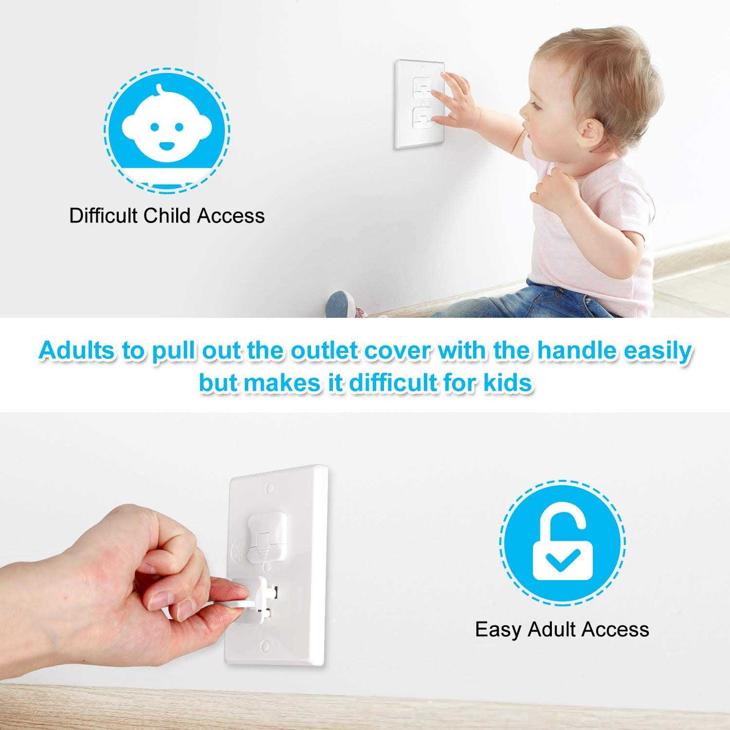 Outlet Covers Wall Plates -Duplex Outlet Covers 1-Gang Standard Size Wall Plate for Outlets - Inhomebuy