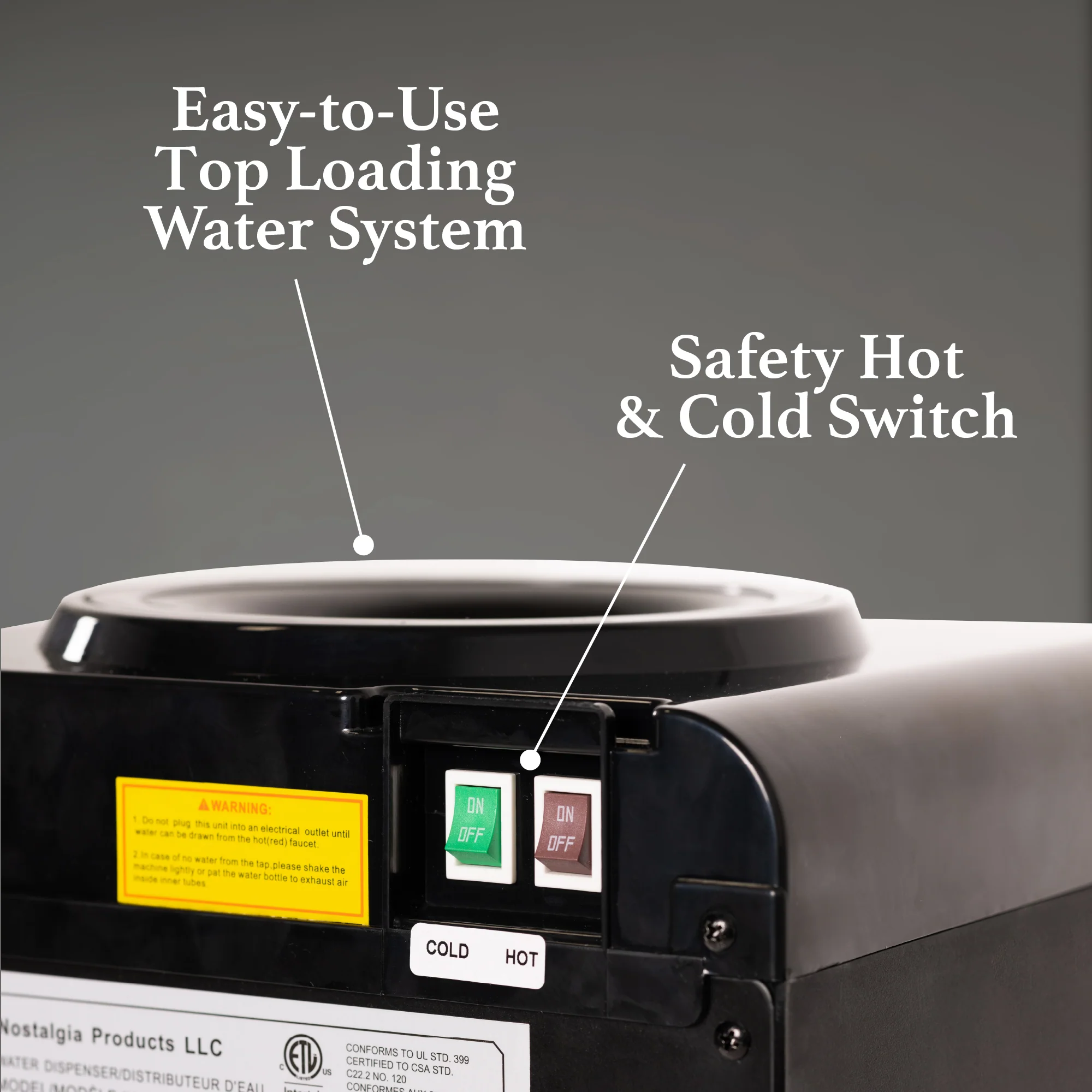 Igloo® Hot & Cold Top Loading Water Dispenser, Black - Inhomebuy
