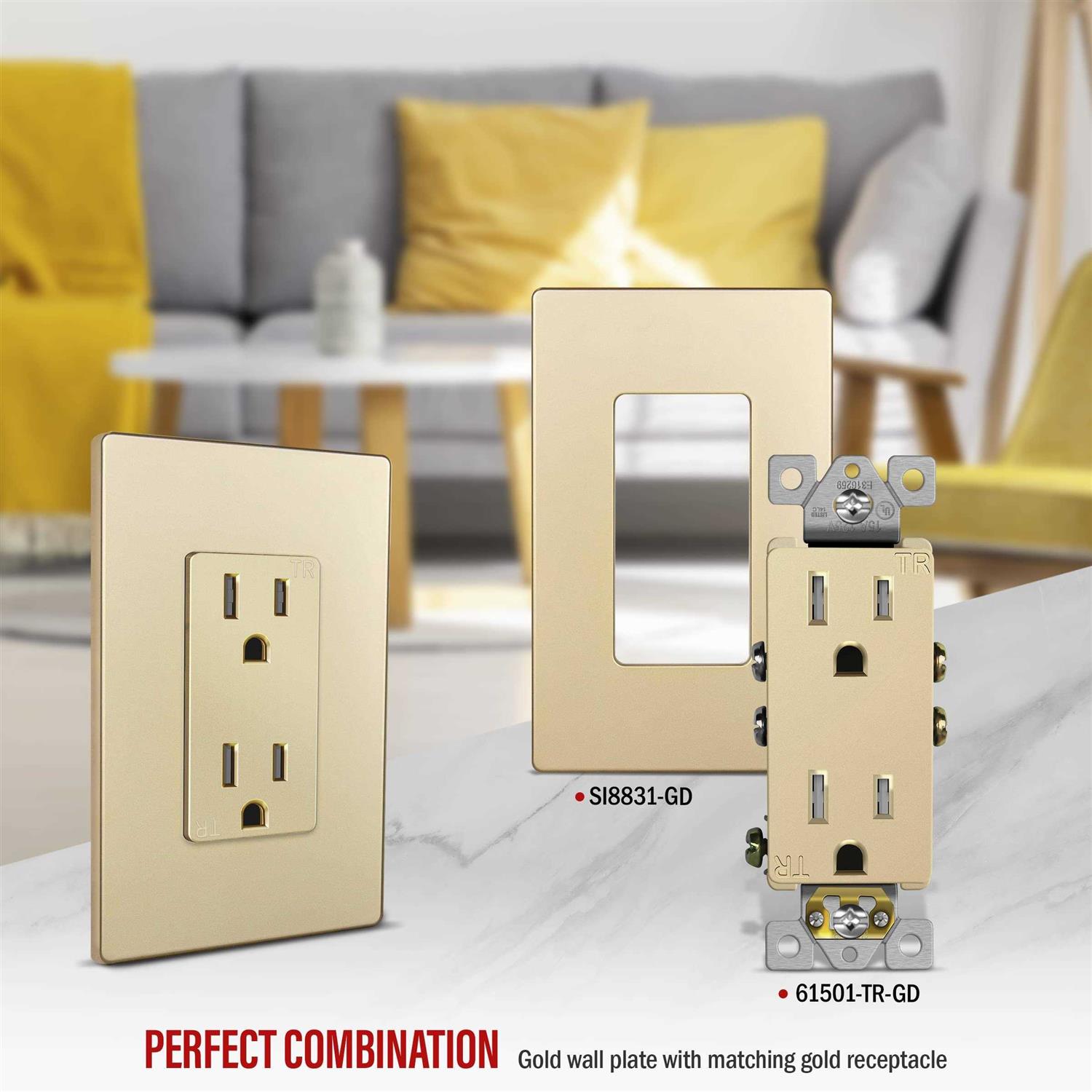 Enerlites Elite Series Decorator Receptacle Child Safe Tamper-Resistant Outlet - Inhomebuy