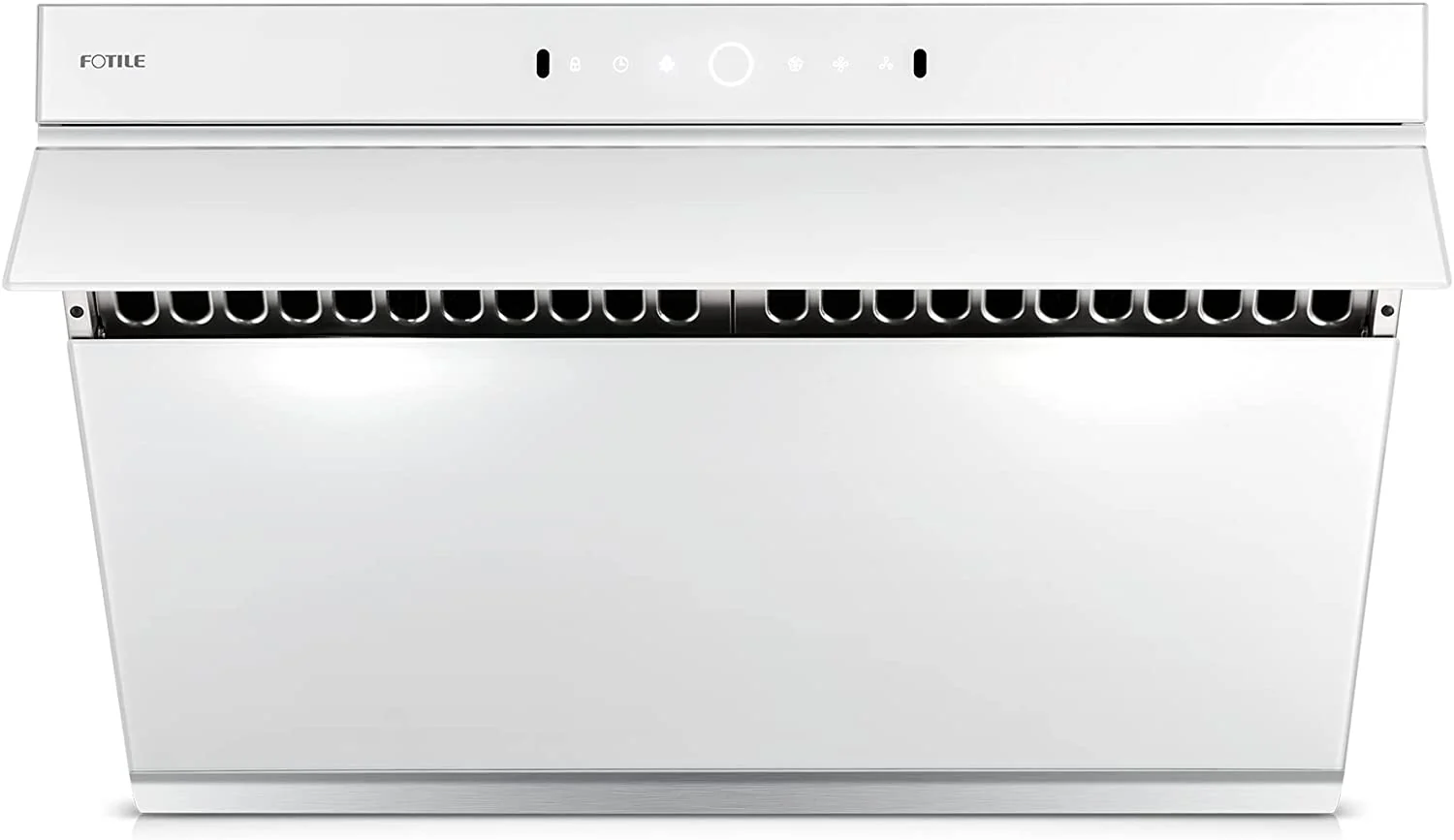 Fotile Slant Vent Series 30 In. 1000 CFM Range Hood in White Tempered Glass, JQG7505-W - Inhomebuy