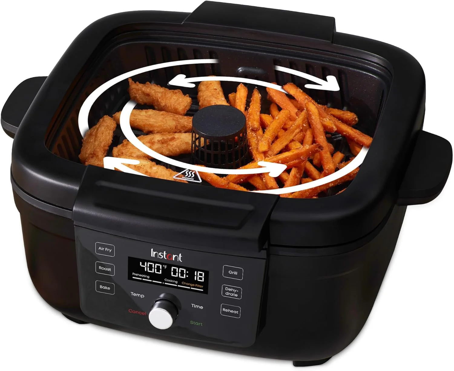 Instant Pot Indoor Grill & Air Fryer: 6-in-1 functions: grill, air fry, bake, broil, roast, dehydrate | 140-8001-01 - Inhomebuy