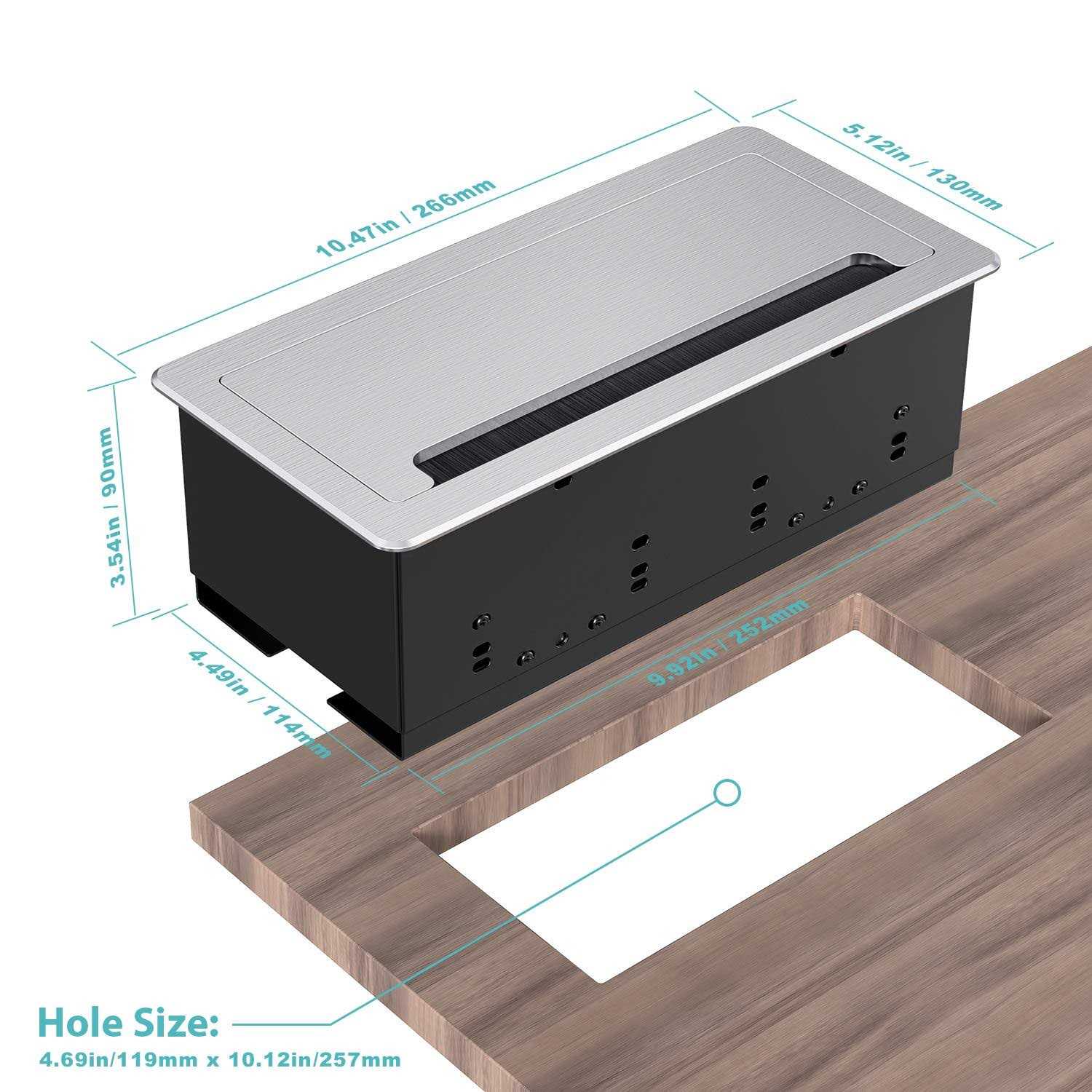 WEBANG Recessed Connectivity Box Outlet for Conference Room Table with 2AC Receptacle,2RJ45 - Inhomebuy