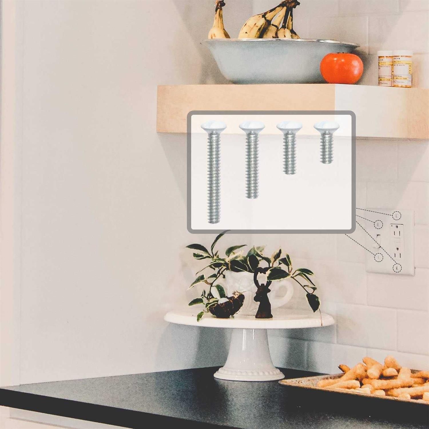 Wall Plate Screws 100 pcs White Outlet Screws Long 6-32 Thread Light Electrical Cover Panel Switch Plate Screws - Inhomebuy