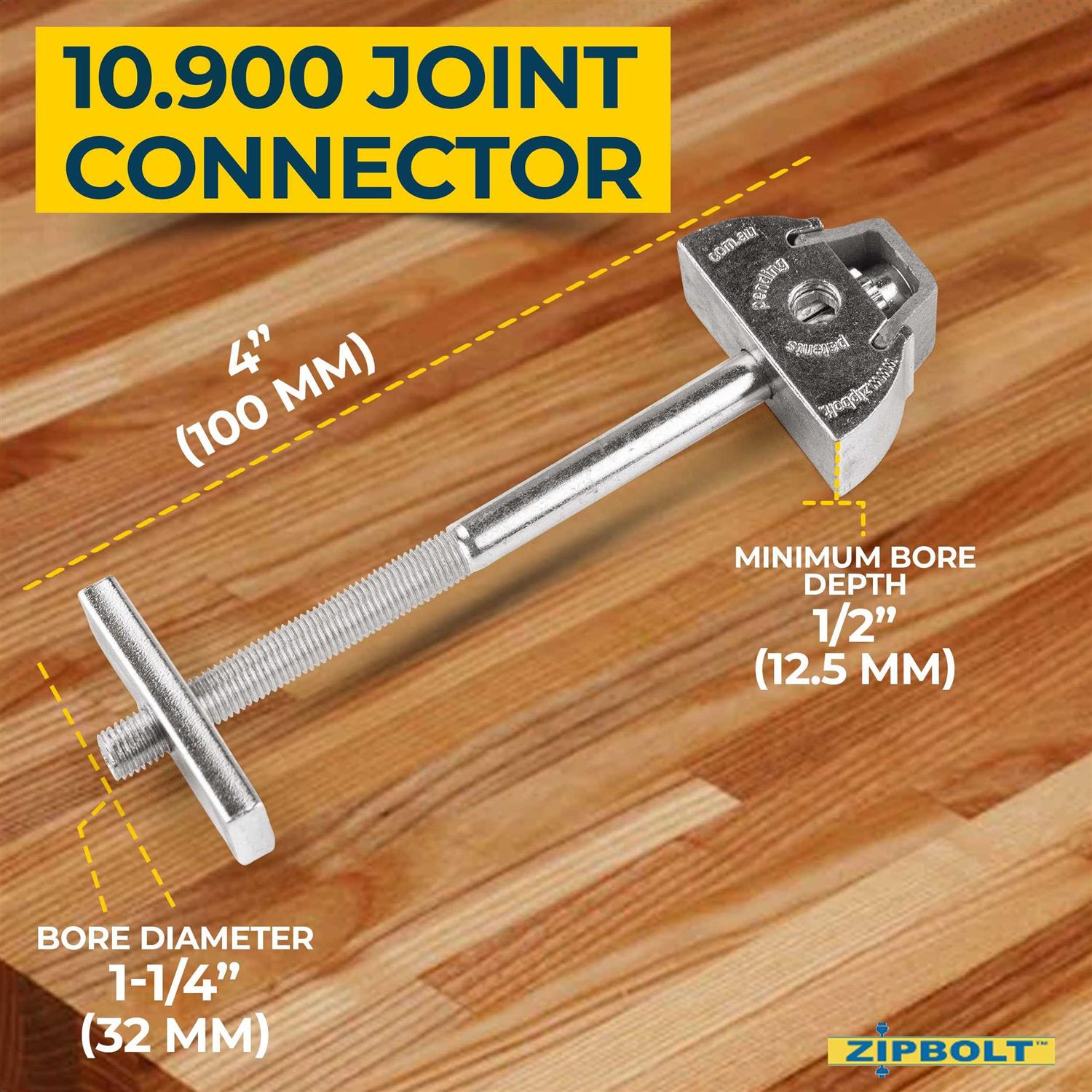 Zipbolt Countertop Connector — Joint Connector Drawbolt Pack with 5mm Hex Bit for Joining Countertops - Inhomebuy