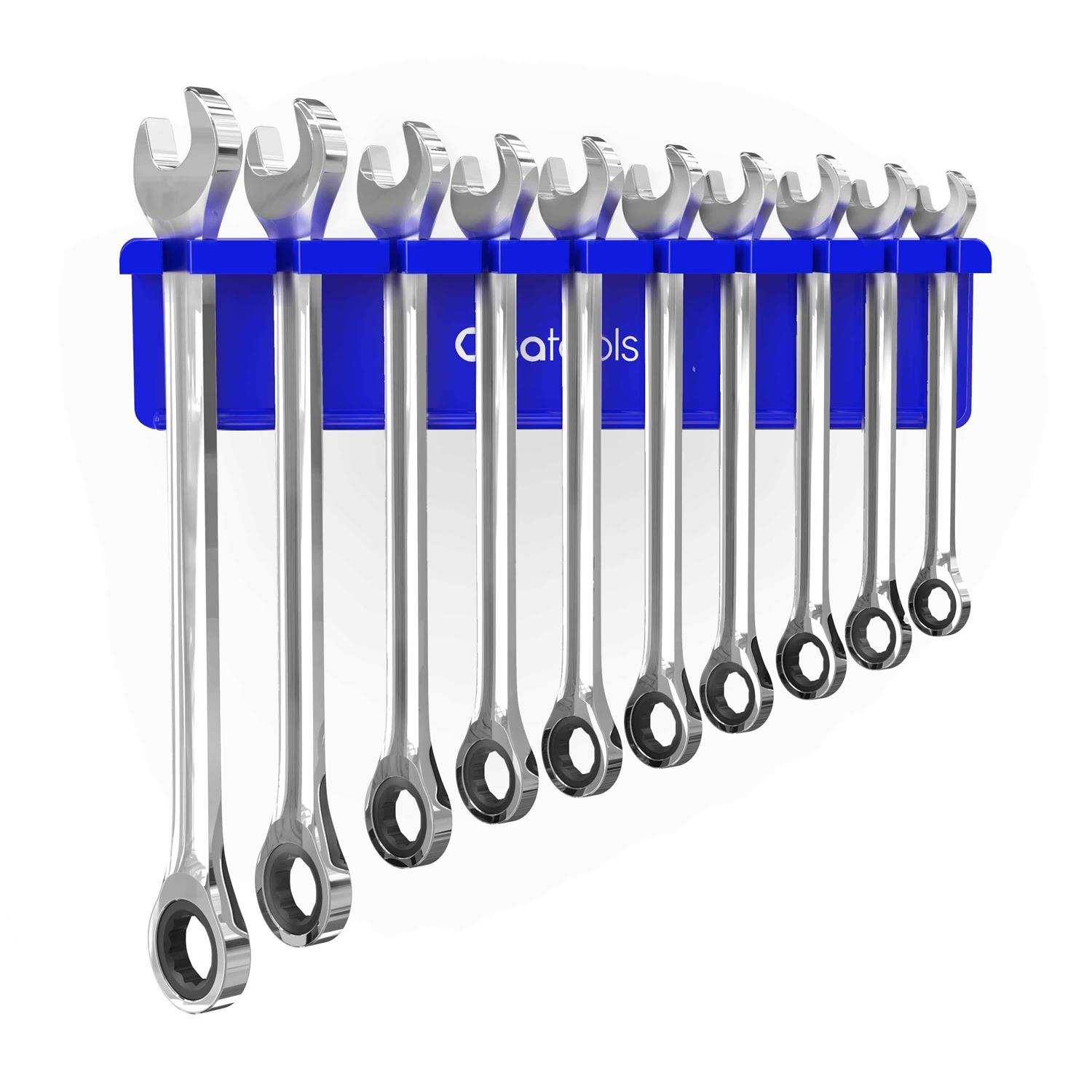 Olsa Tools Magnetic Wrench Holder Organizer Fits SAE 3/8 Thru 15/16 & Metric 10mm Thru 19mm - Inhomebuy