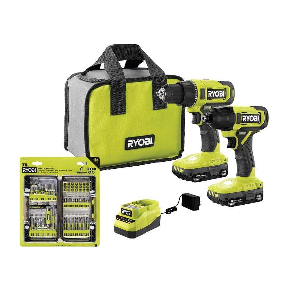 RYOBI ONE+ 18V Cordless 2-Tool Combo Kit w/ Drill/Driver - Inhomebuy