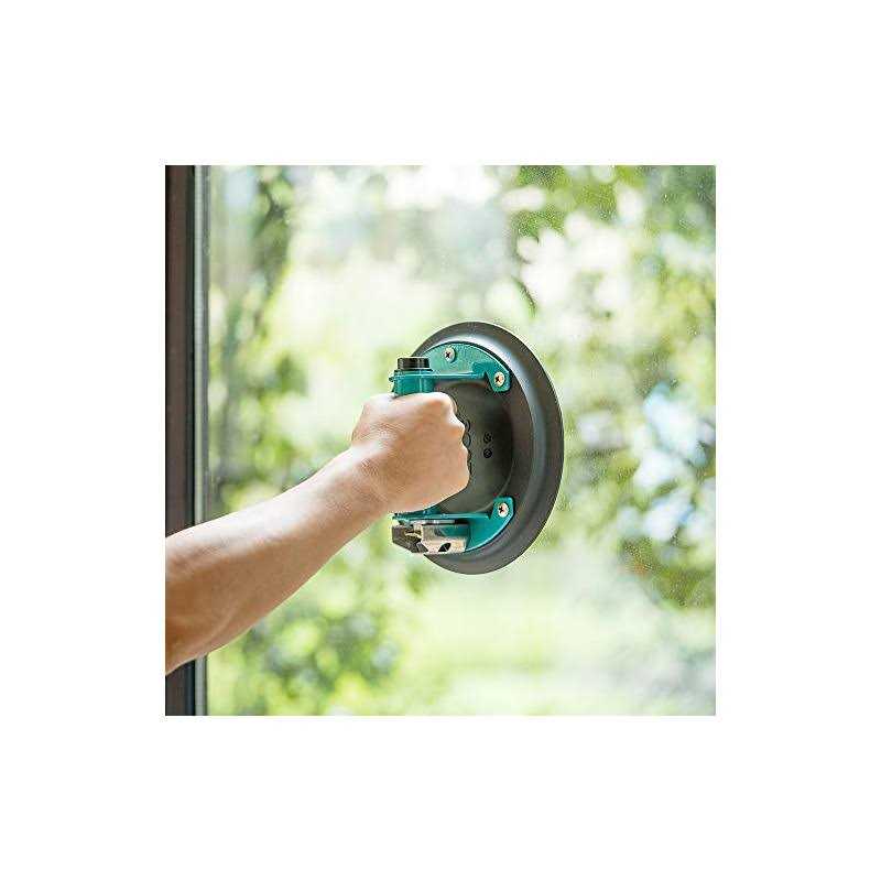 Zuos 8 Glass Suction Cup for Granite & Glass Lifting, Vacuum Suction Cup Vacuum Glass Lifter with Metal Handle and Abs Pump - Inhomebuy