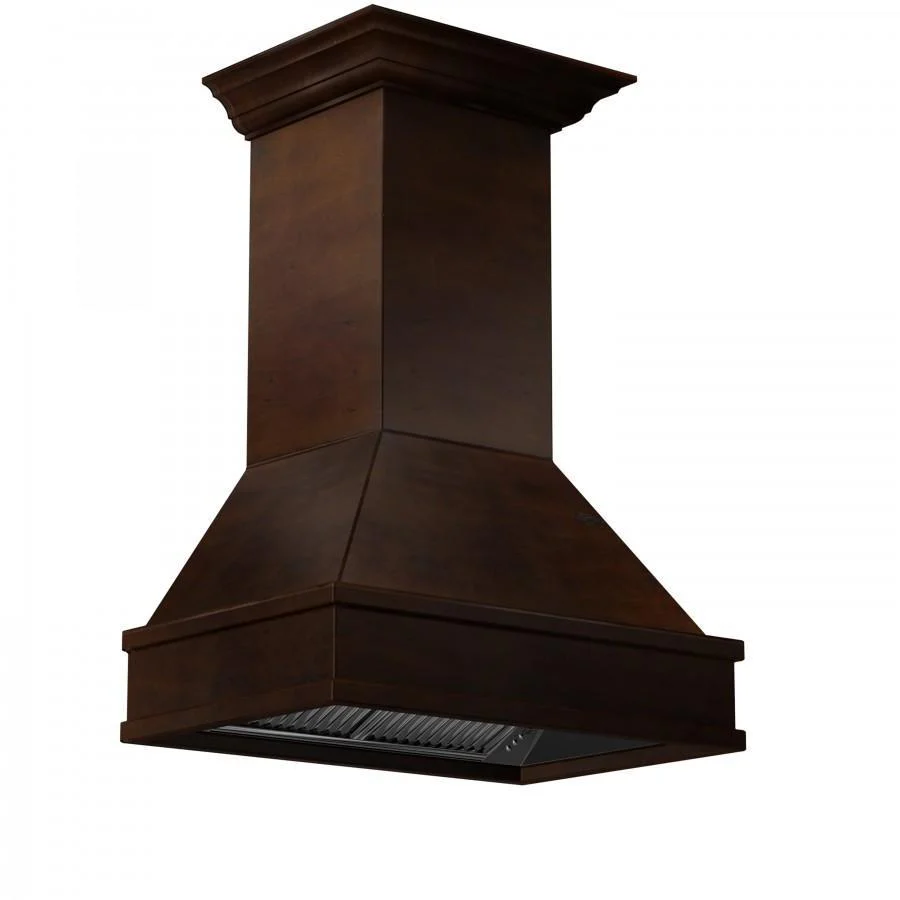 ZLINE 30 in. Designer Wooden Wall Mount Range Hood in Walnut and Hamilton, 329WH-30 - Inhomebuy