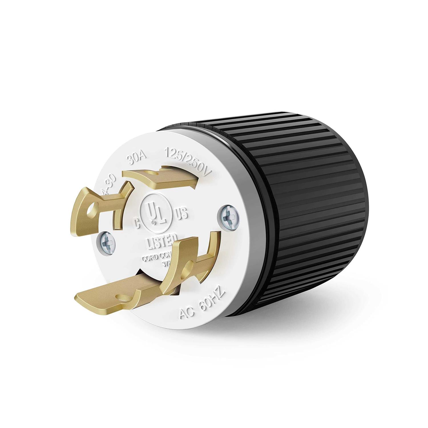 Enerlites 66421-BK Industrial Grade Locking Plug - Inhomebuy