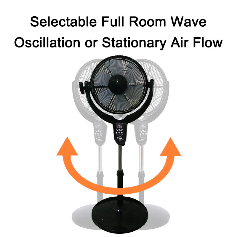 Optimus Louver Fan 14'' pedestal remote LED timer | F-7508 - Inhomebuy