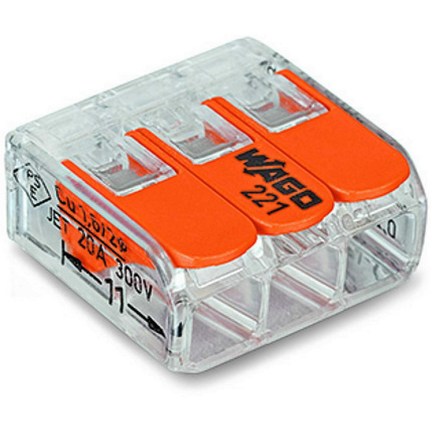 Wago 221-412 Lever-Nuts 2 Wire Connector Compact Splicing Connector Kits for Electrical Wires - Inhomebuy