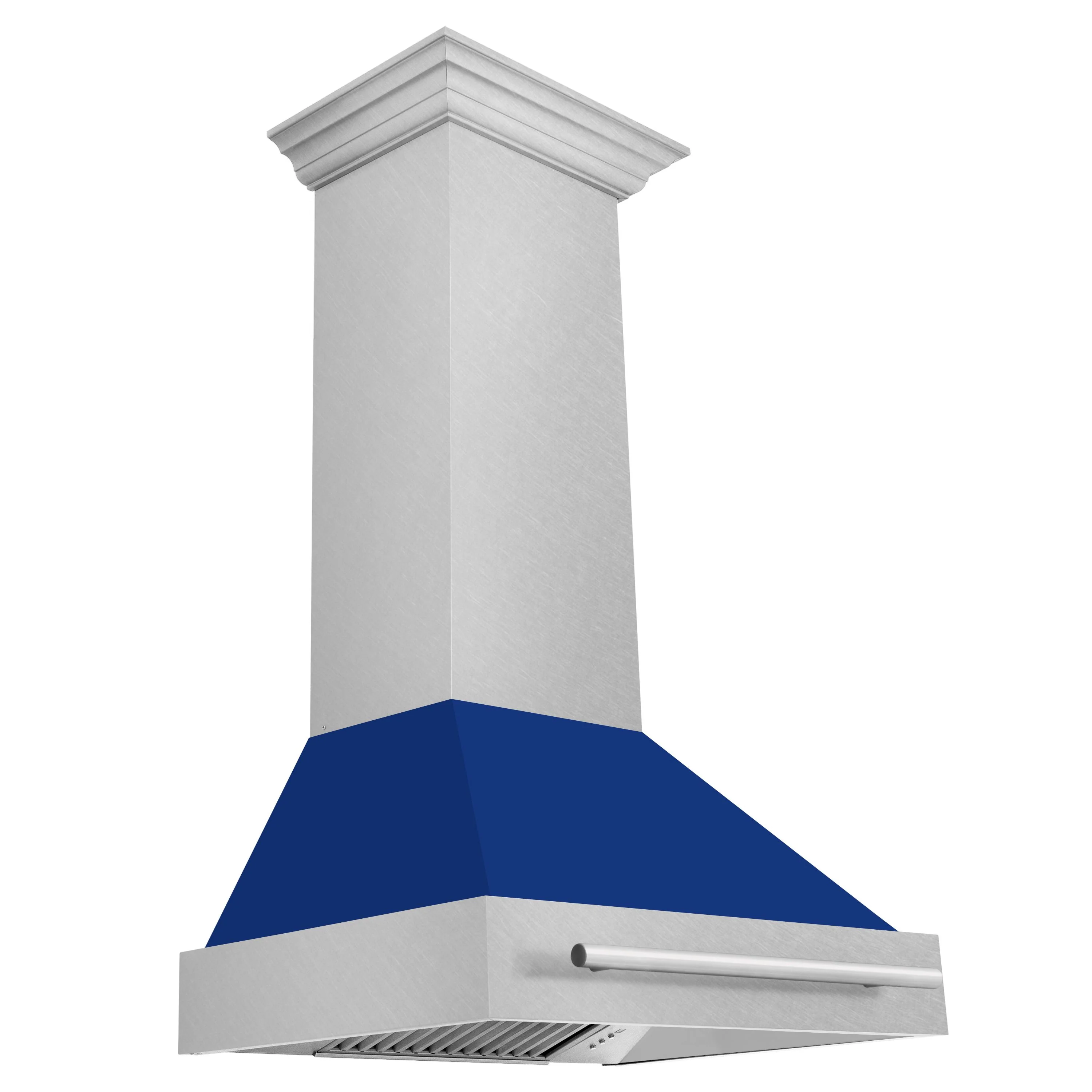 ZLINE 30 In. DuraSnow® Stainless Steel Range Hood with Blue Gloss Shell, 8654SNX-BG-30 - Inhomebuy