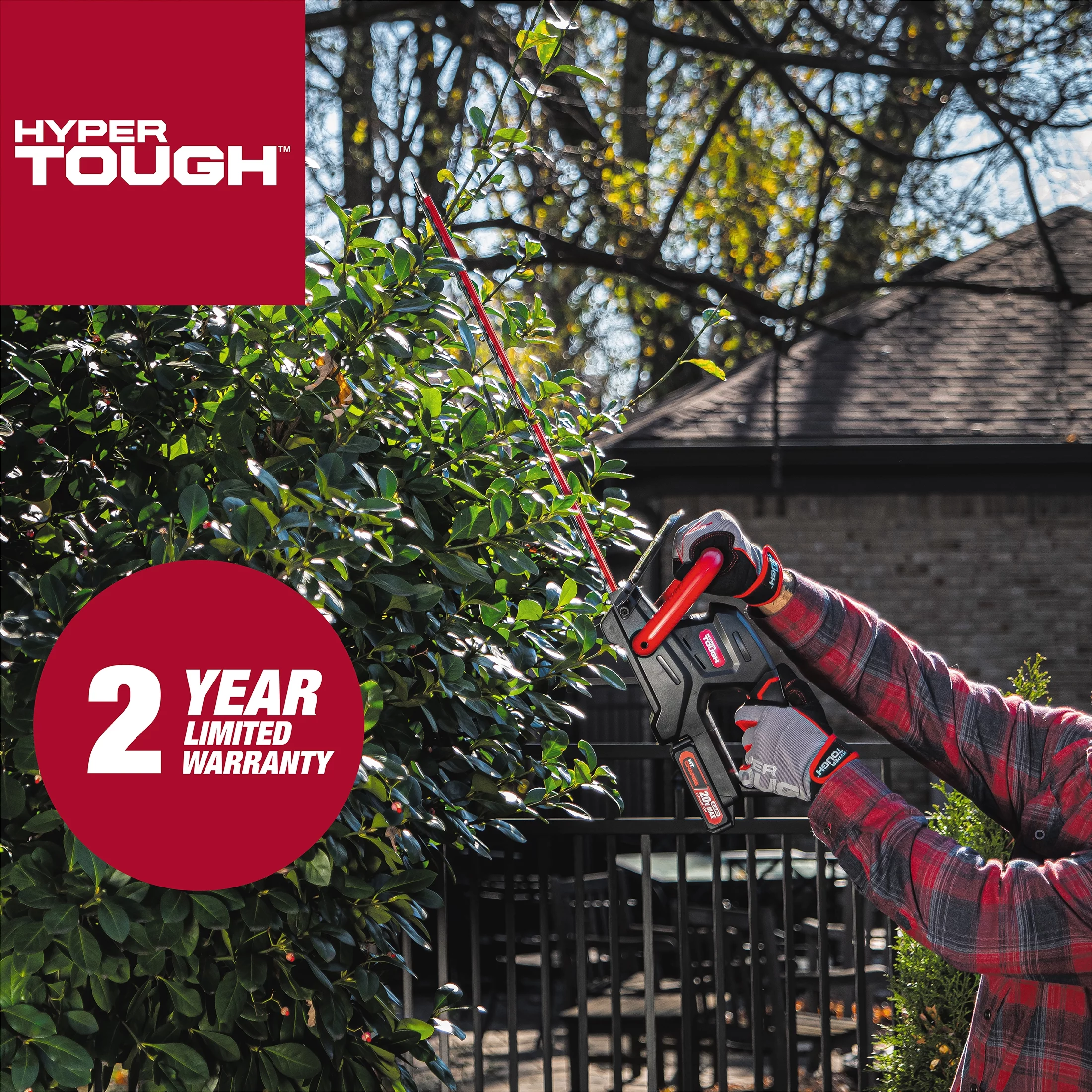 Hyper Tough 20V Max 22-inch Cordless Battery Powered Hedge Trimmer, HT21-401-003-07 - Inhomebuy