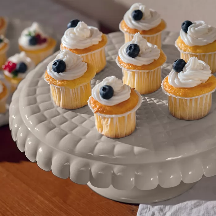 Small Cake Stand With Dome Milk White - Inhomebuy