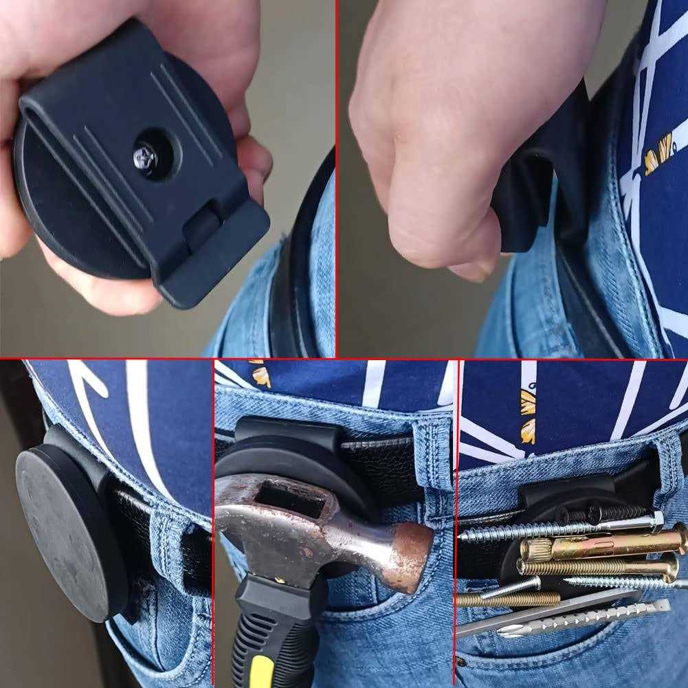 XXhailan 2Pcs Belt Magnetic Clips Heavy Duty Magnetic Tool Holder Magnet Belt Organizer for Nails Screws Screwdrivers Wrench Metal Accessories - Inhomebuy