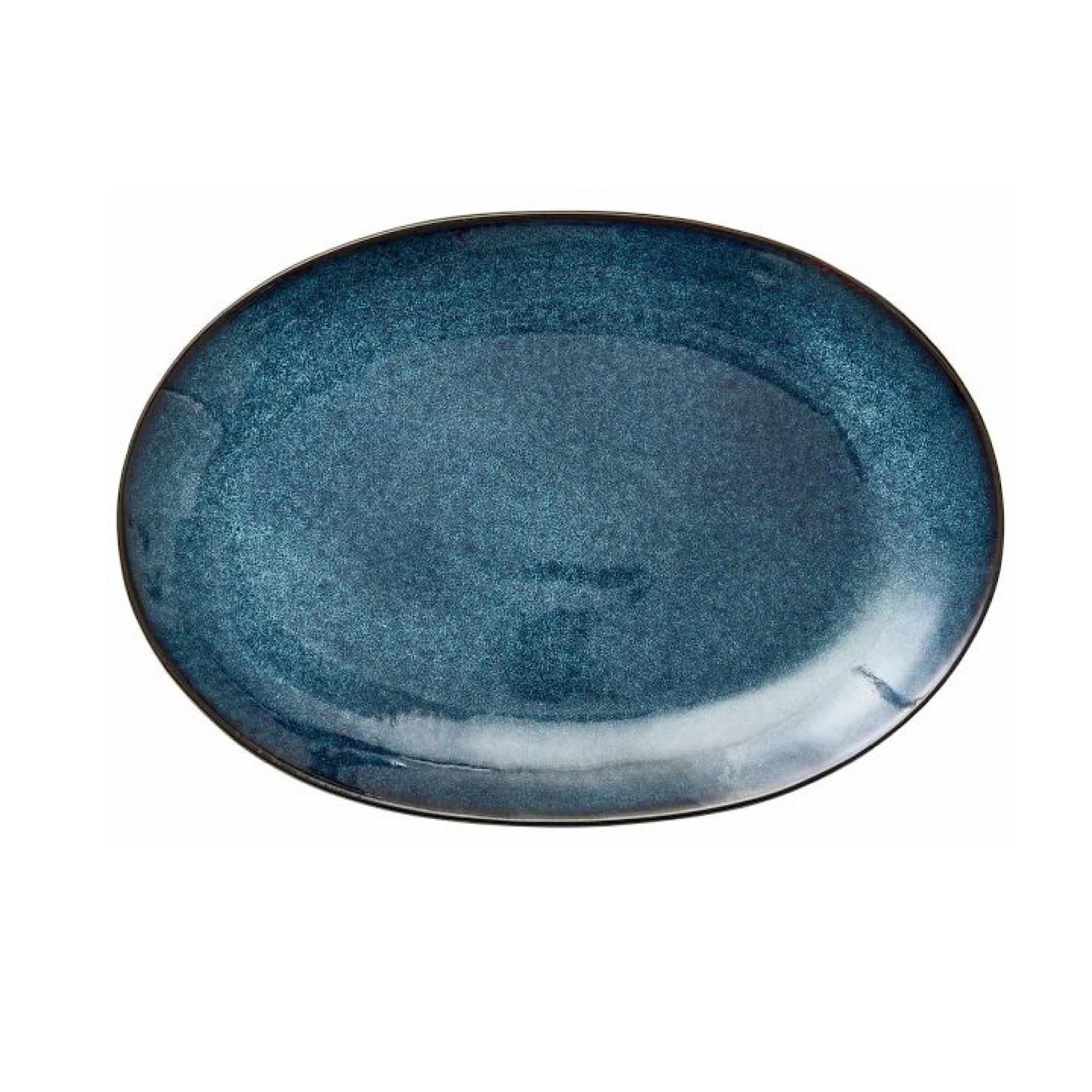 Stoneware Dish 25x36cm Black, Dark Blue - Inhomebuy