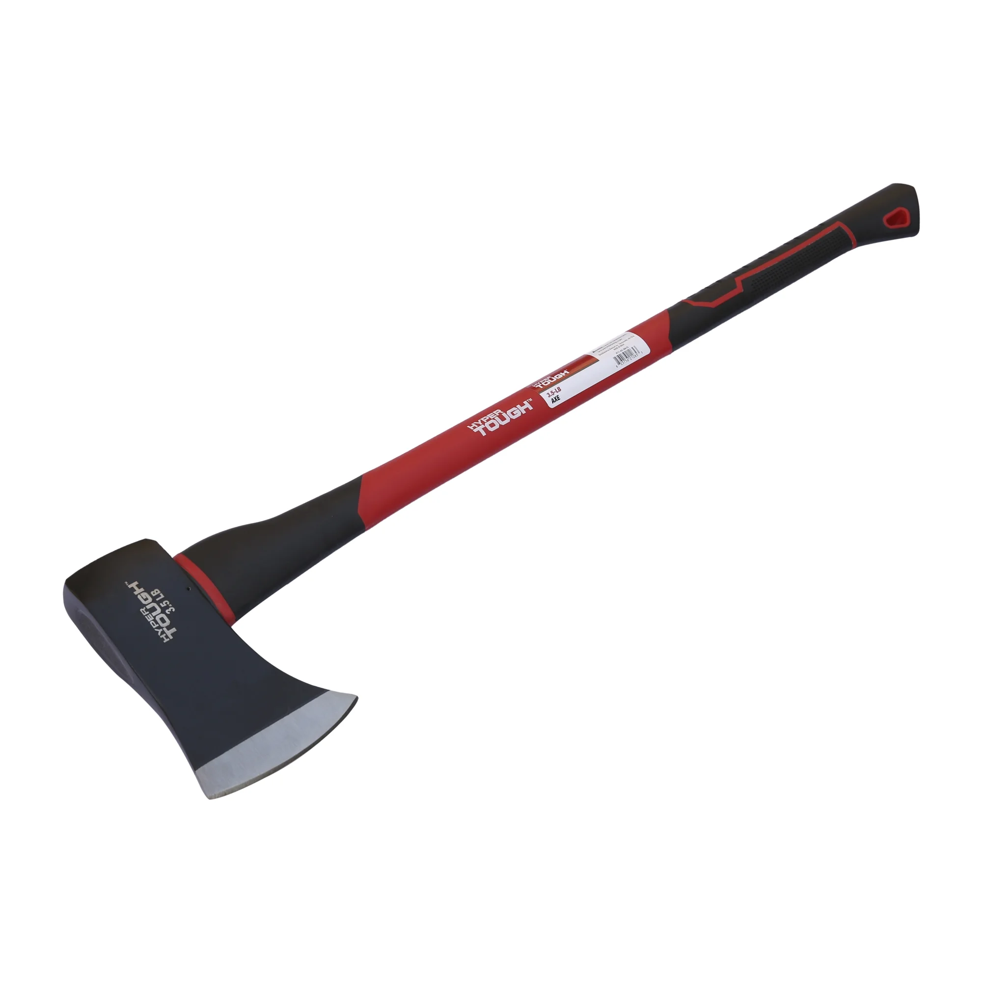 Hyper Tough 3.5 lb Single Bit Axe with Red & Black Double Injection Fiberglass 34