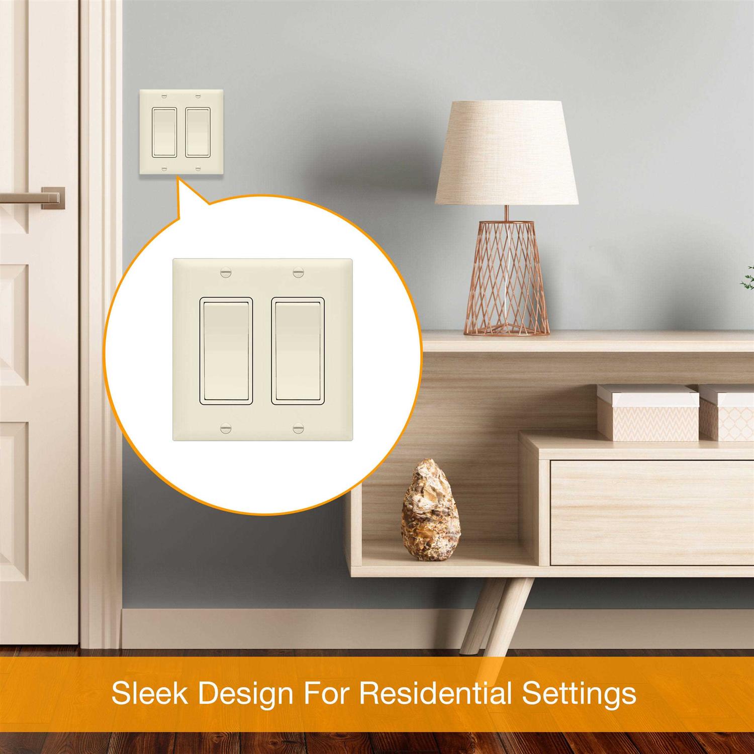 Enerlites 2-Gang Decorator/GFCI Outlet Wall Plate 8832 - Inhomebuy