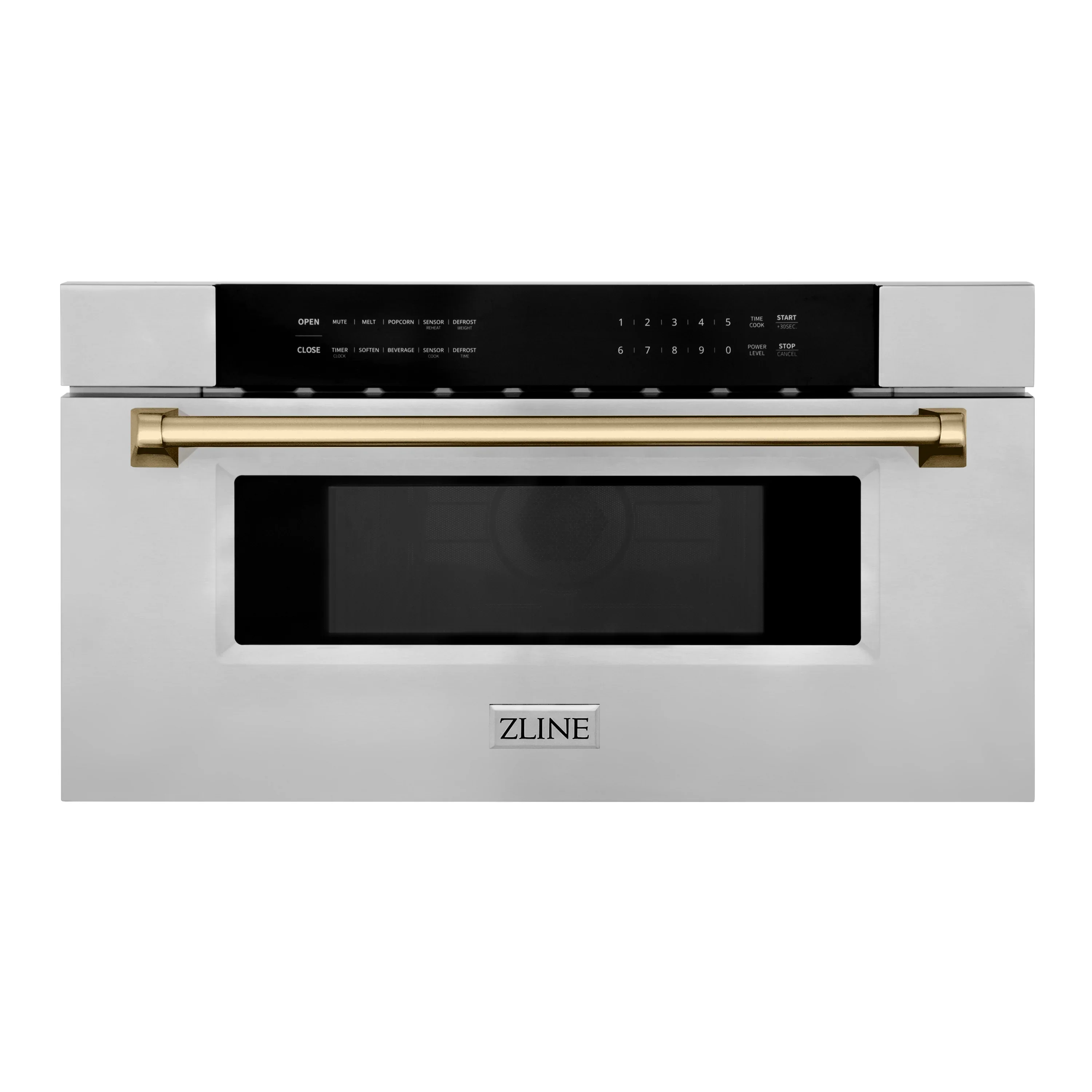ZLINE Autograph 30 In. 1.2 cu. ft. Built-In Microwave Drawer In Stainless Steel With Champagne Bronze Accents, MWDZ-30-CB - Inhomebuy