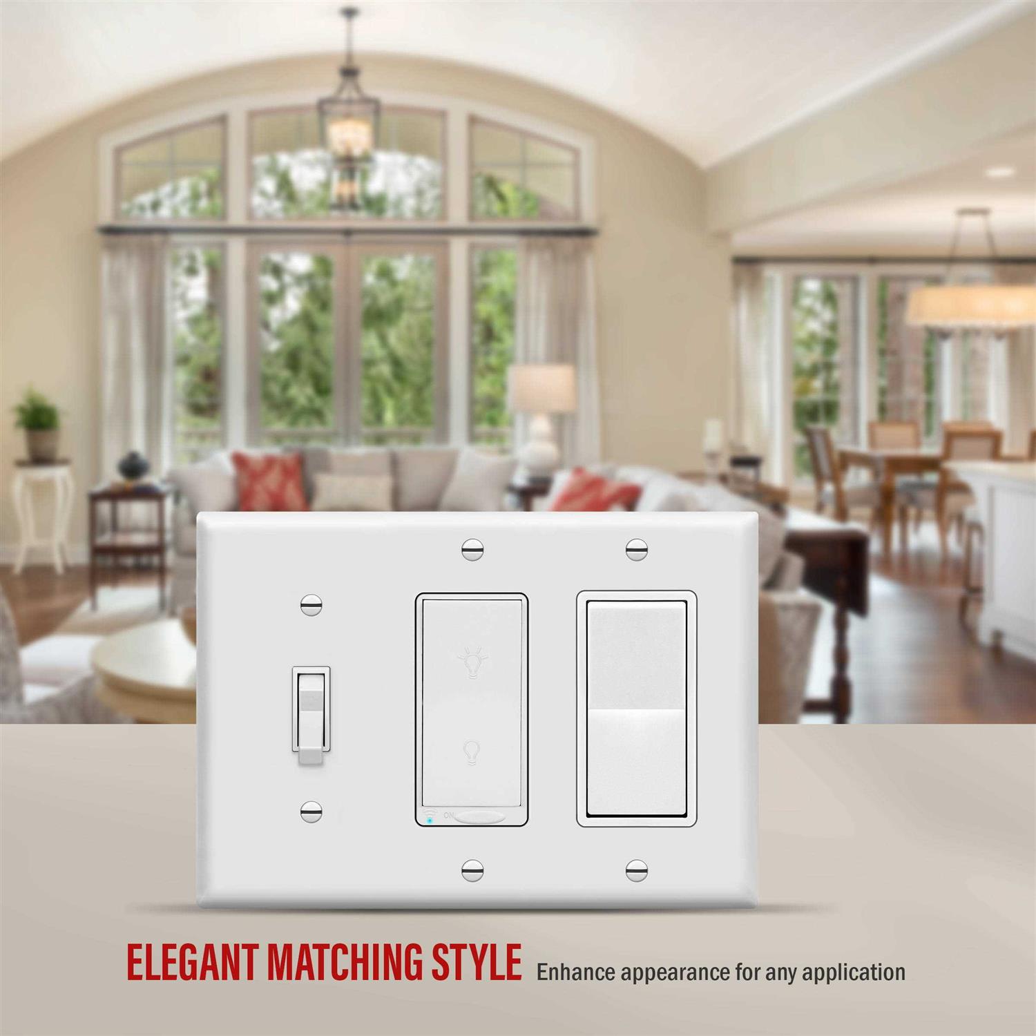 Enerlites 3 Speed Ceiling Fan Control and LED Dimmer Light Switch - Inhomebuy