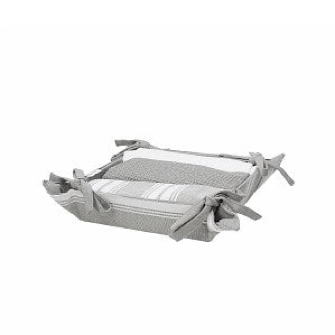 Square Basket 18x18cm +3 Towels 50x70cm Textile Grigio - Inhomebuy
