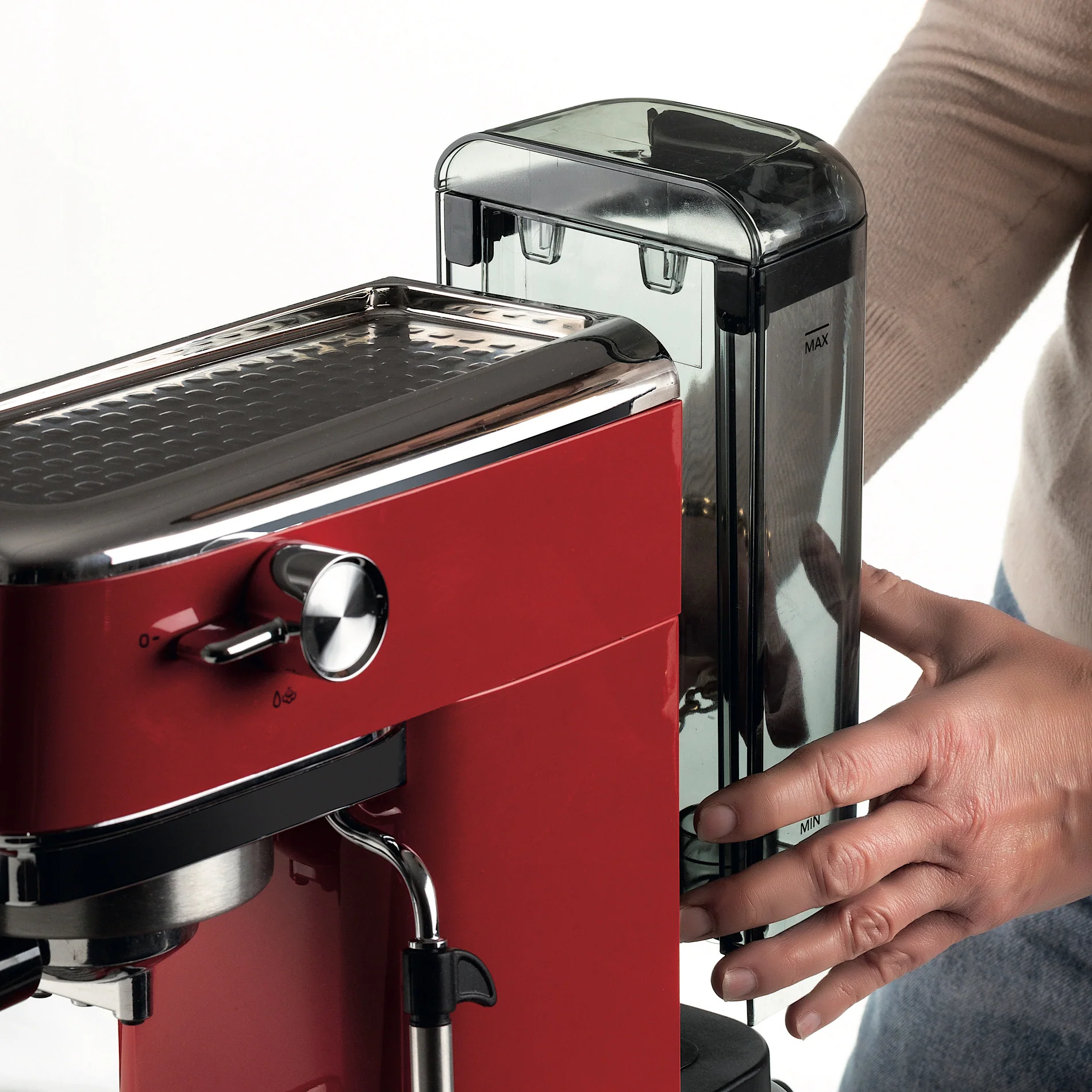 Metal Coffee Machine Red with pressure - Inhomebuy