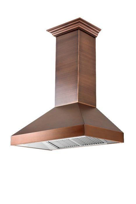 ZLINE 36 in. Copper Wall Range Hood with Crown Molding, 8667C-36 - Inhomebuy