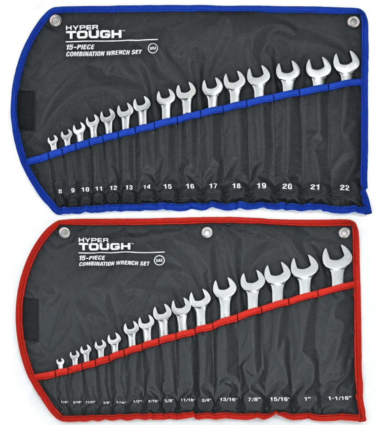 Hyper Tough 30-Piece Metric and SAE Combination Wrench Set - Inhomebuy