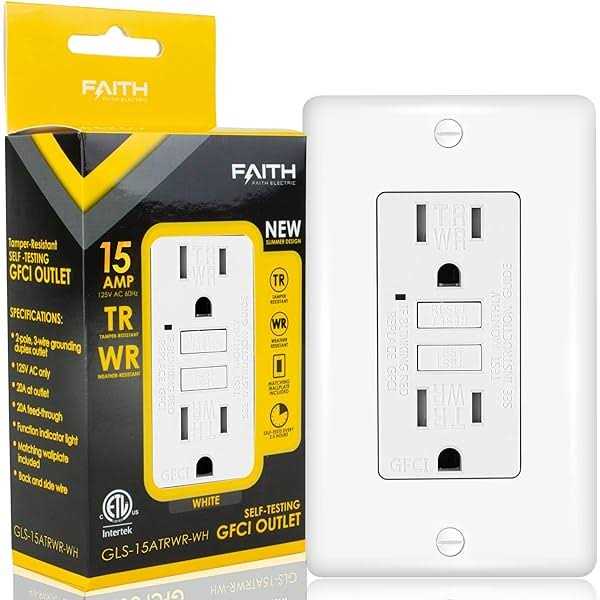 Faith 20A Gfci Outlet Slim GFI Receptacle with Wall Plate - Inhomebuy