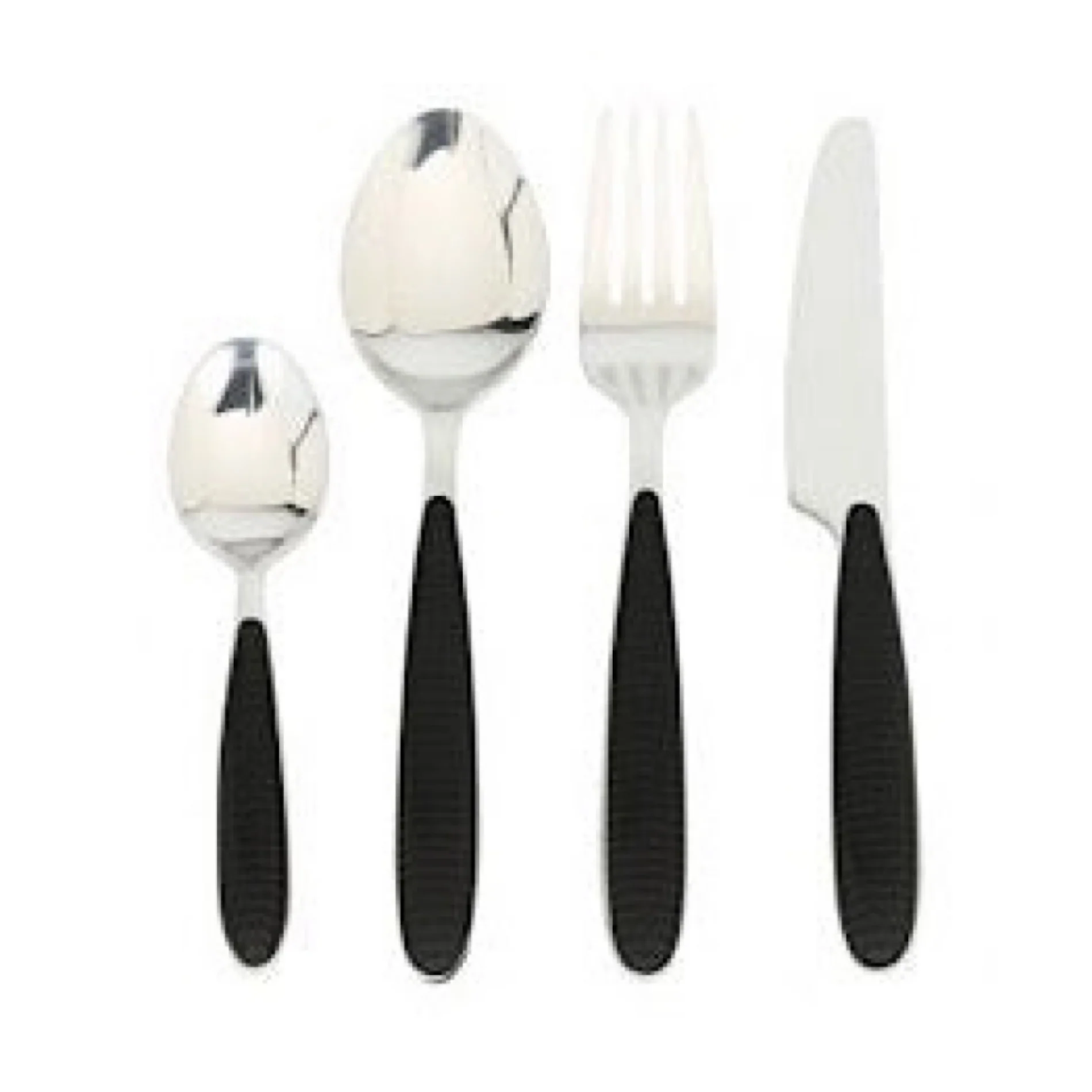 Glossy Grancuci Nero Cutlery Set 24 pcs - Inhomebuy