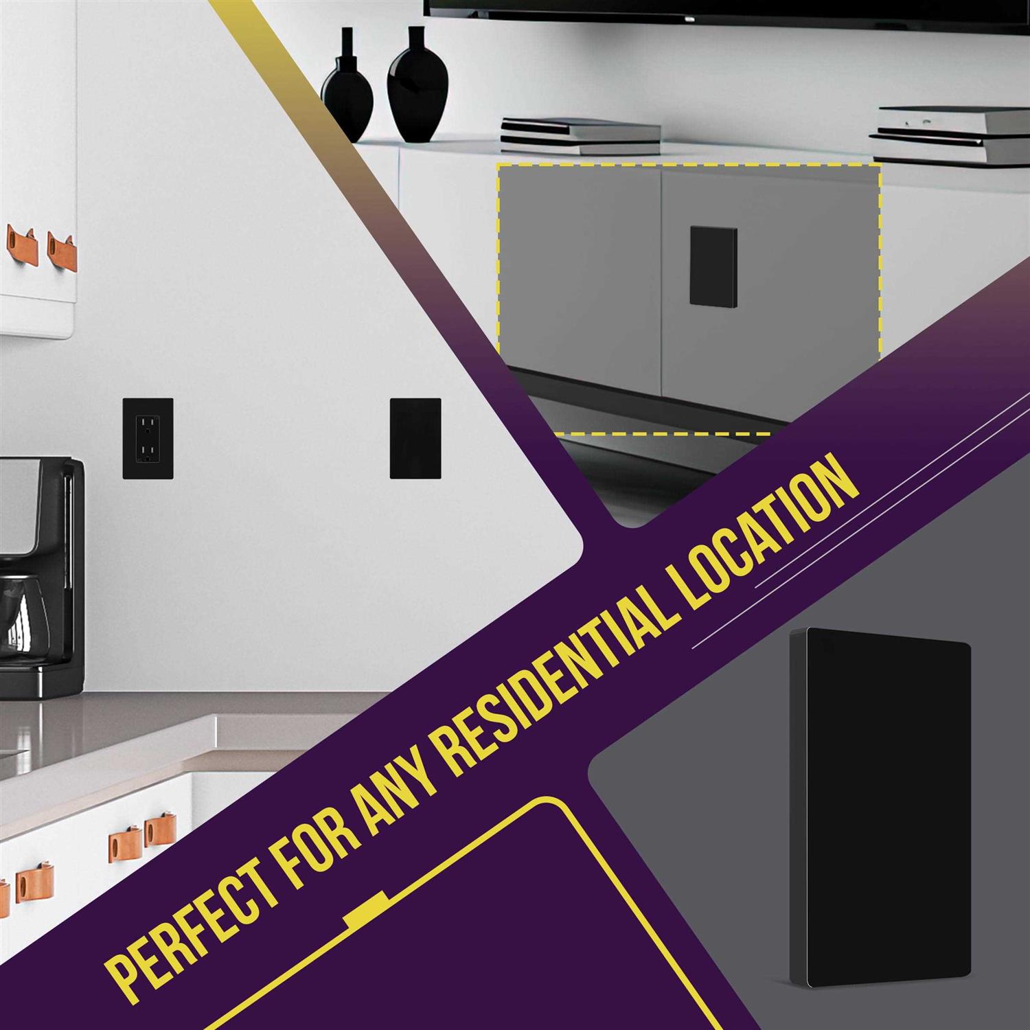 Enerlites Screwless Blank Wall Plate Child Safe Blank Device Outlet Cover - Inhomebuy