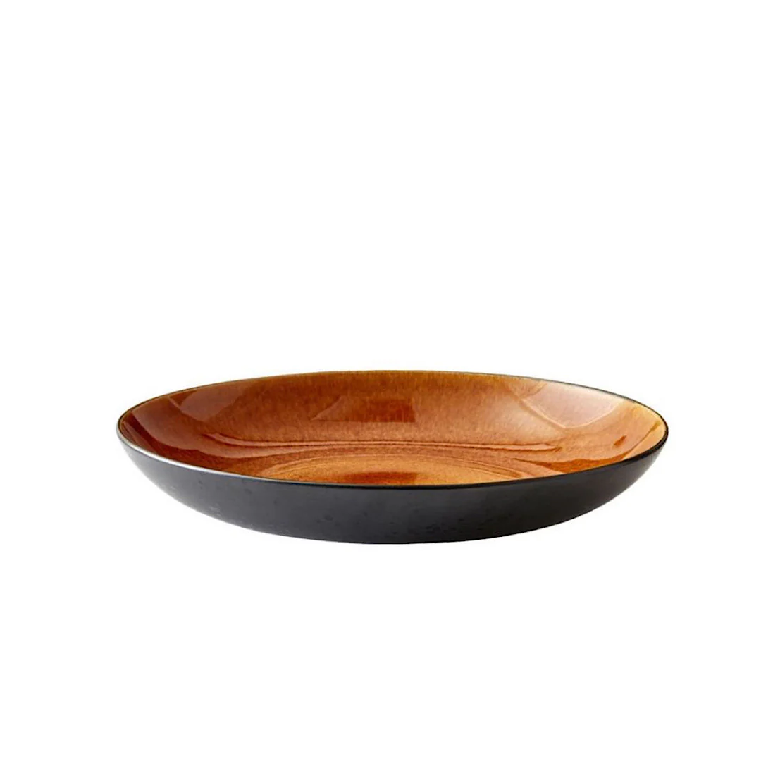 Stoneware Dish  40cm Black Amber - Inhomebuy