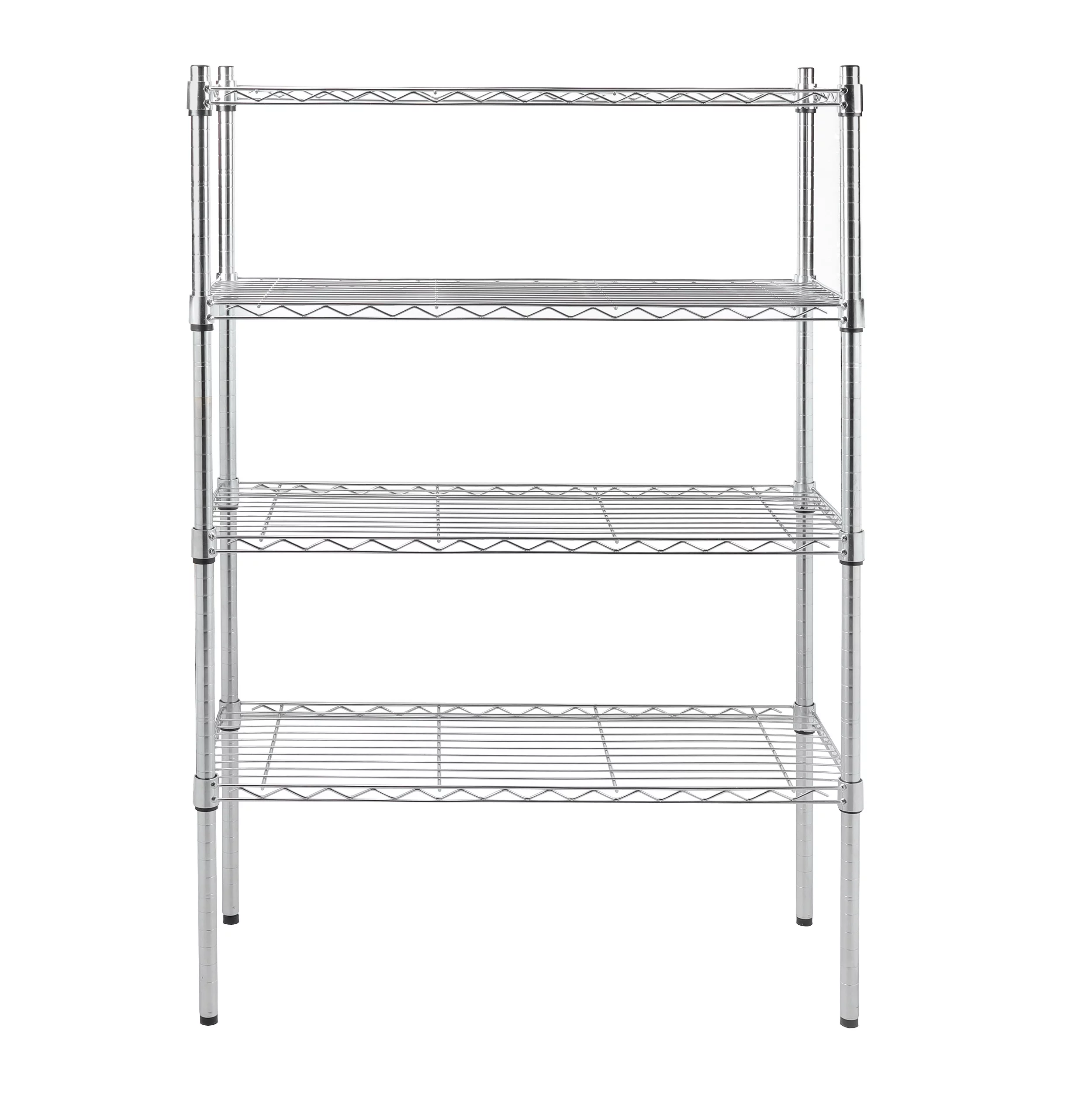 Hyper Tough 4 Tier Wire Shelf Unit, Chrome, 1400 lb. Capacity, Adult - Inhomebuy