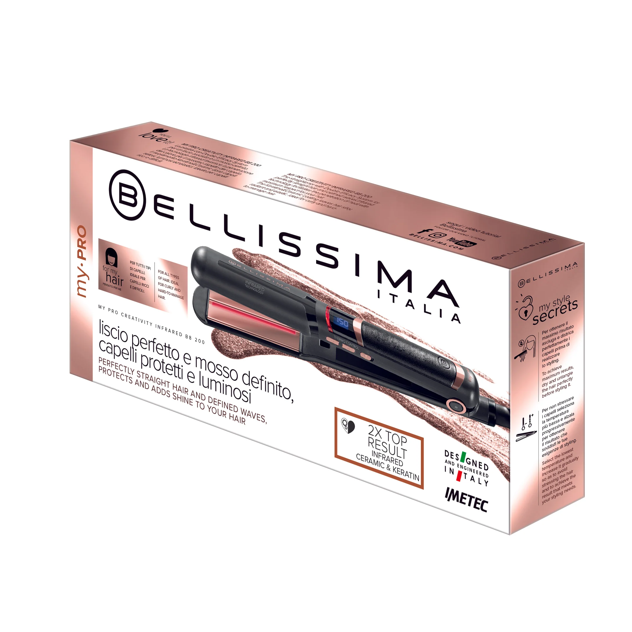 Straightener My Pro, Infrared, Ceramic Coating, Led , 230°C - Inhomebuy