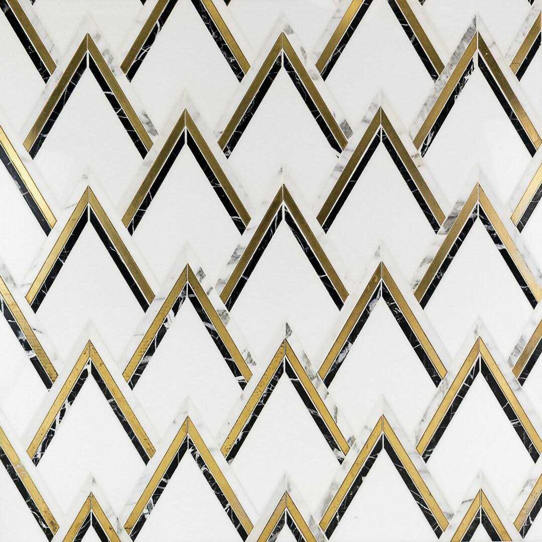 Ogee 4.23 x 5.28 Marble Chevron Mosaic Wall Tile Ivy Hill Tile - Inhomebuy