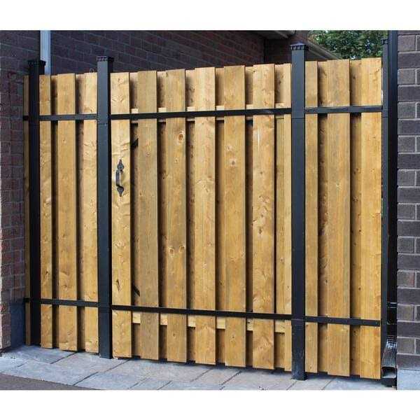 Slipfence H x 3-in W Black Powder Coated Aluminum Privacy Fence Post - Inhomebuy